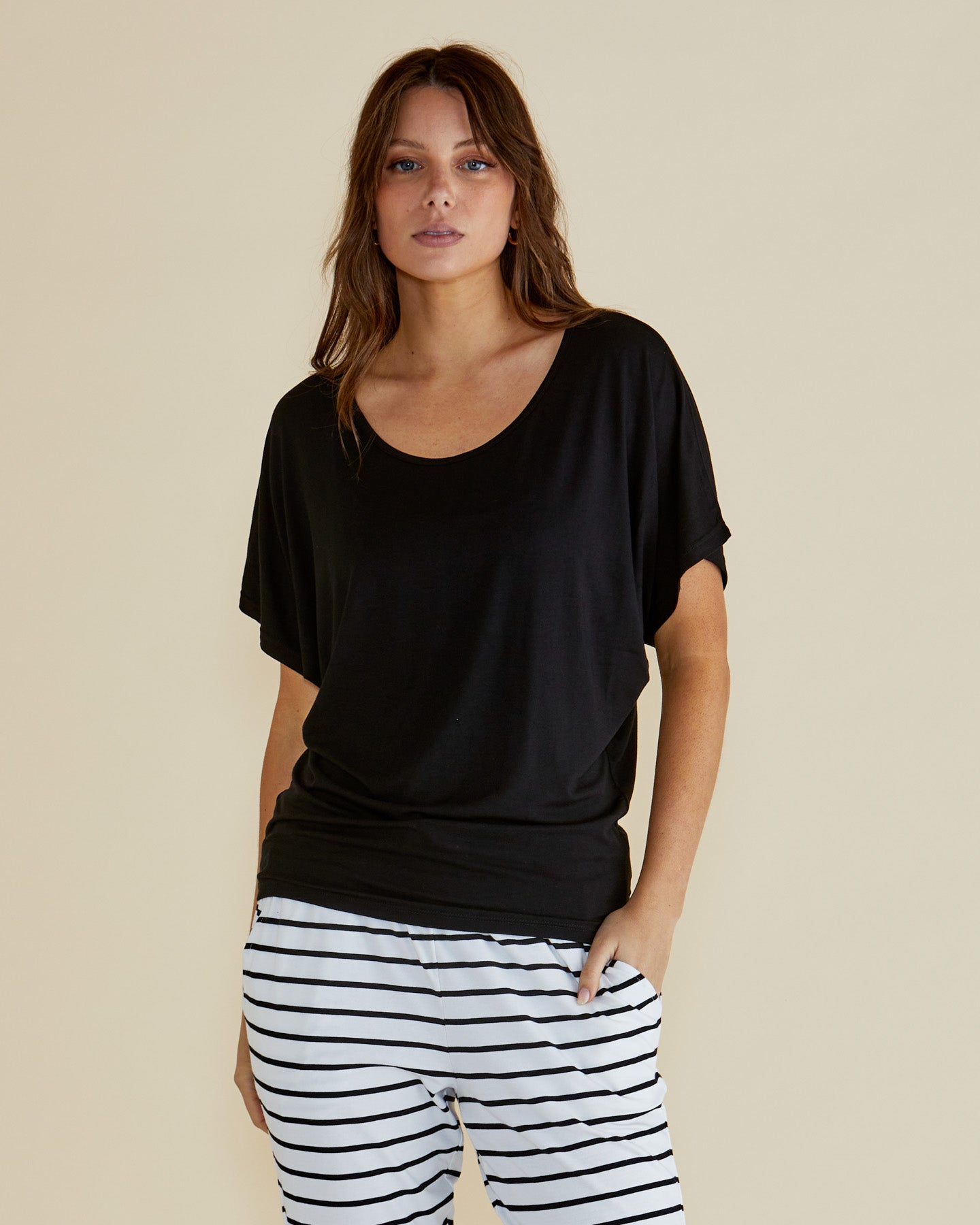 Maui Tee - Black-Tops-Betty Basics-The Bay Room