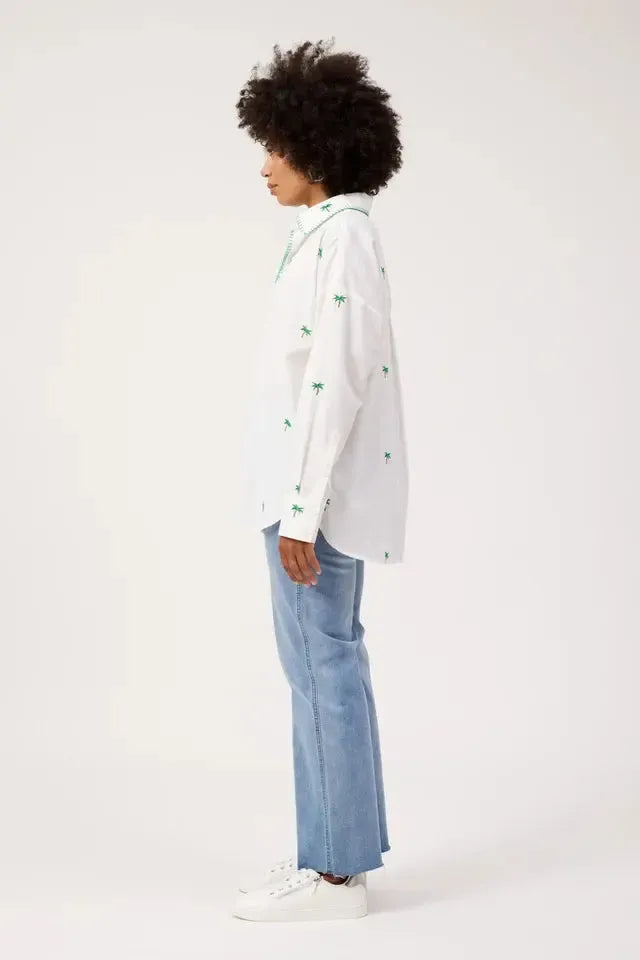 Mauritius Embroidered Shirt - White-Tops-Haven-The Bay Room