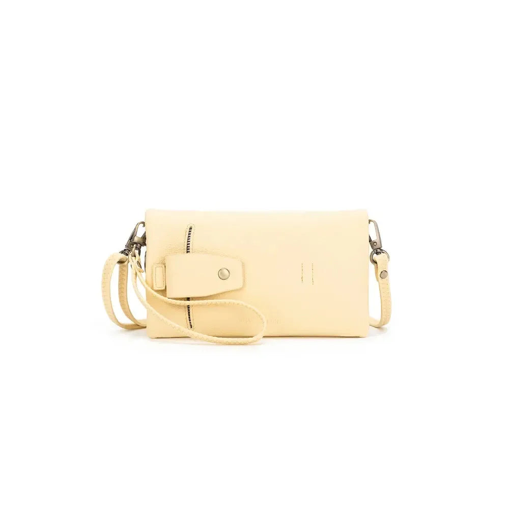 Mavie Yellow Chiffon Crossbody Wallet-Bags & Clutches-Black Caviar Designs-The Bay Room