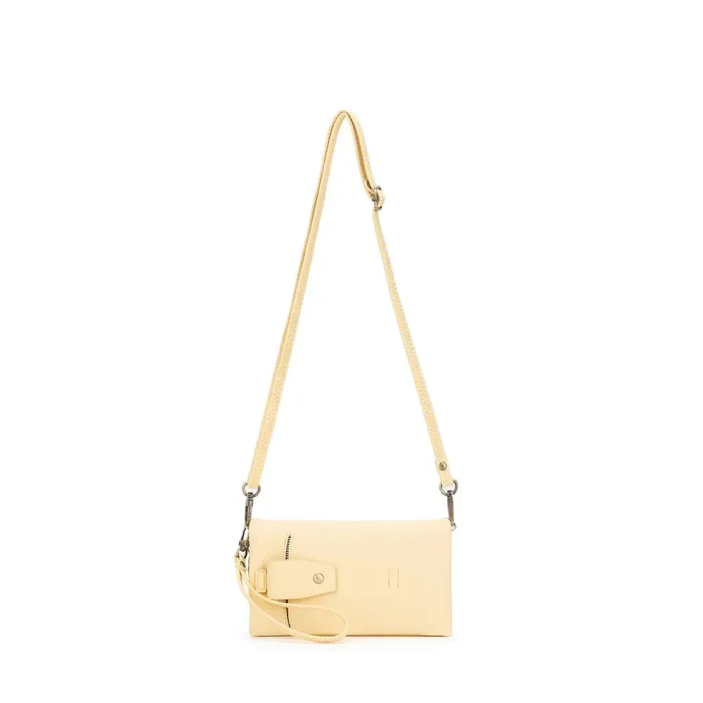 Mavie Yellow Chiffon Crossbody Wallet-Bags & Clutches-Black Caviar Designs-The Bay Room