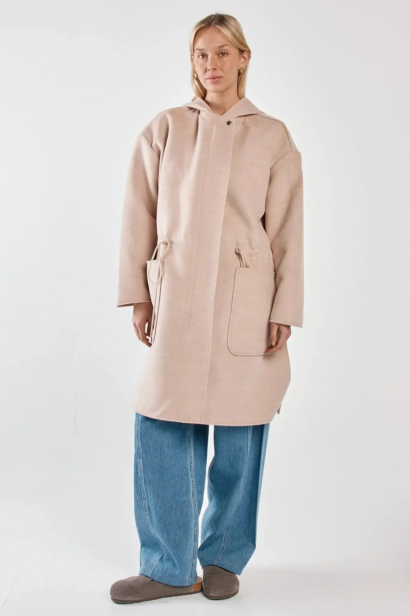 Maxi Hooded Coat - Soft Oat-Jackets, Coats & Vests-SASS-The Bay Room