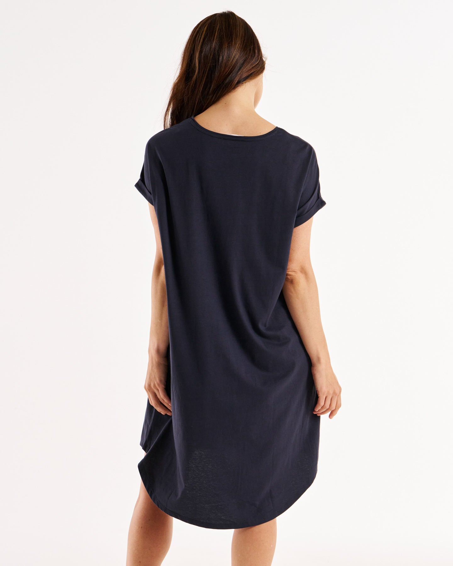 Maxine T-Shirt Dress - Coal-Dresses-Betty Basics-The Bay Room