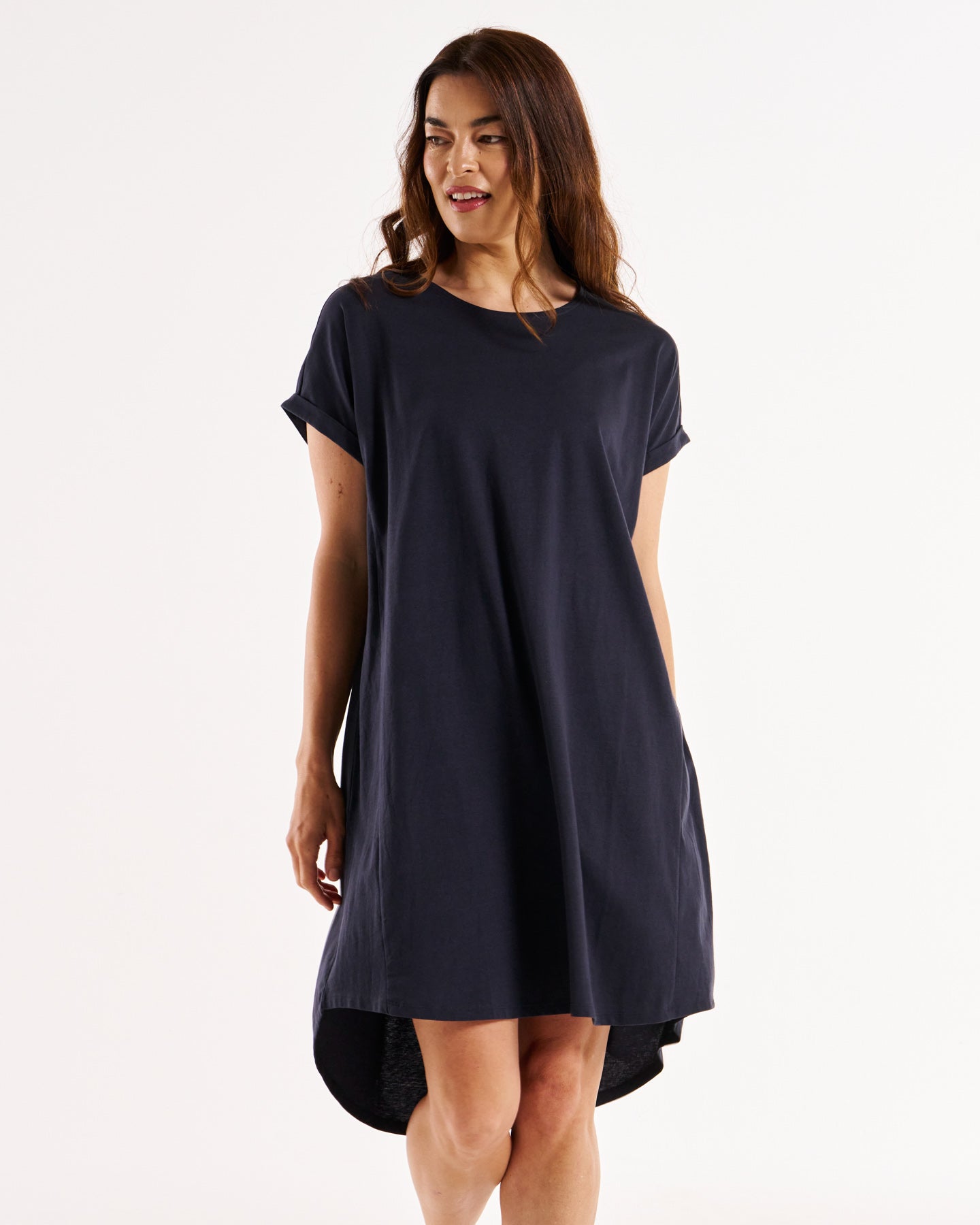 Maxine T-Shirt Dress - Coal-Dresses-Betty Basics-The Bay Room