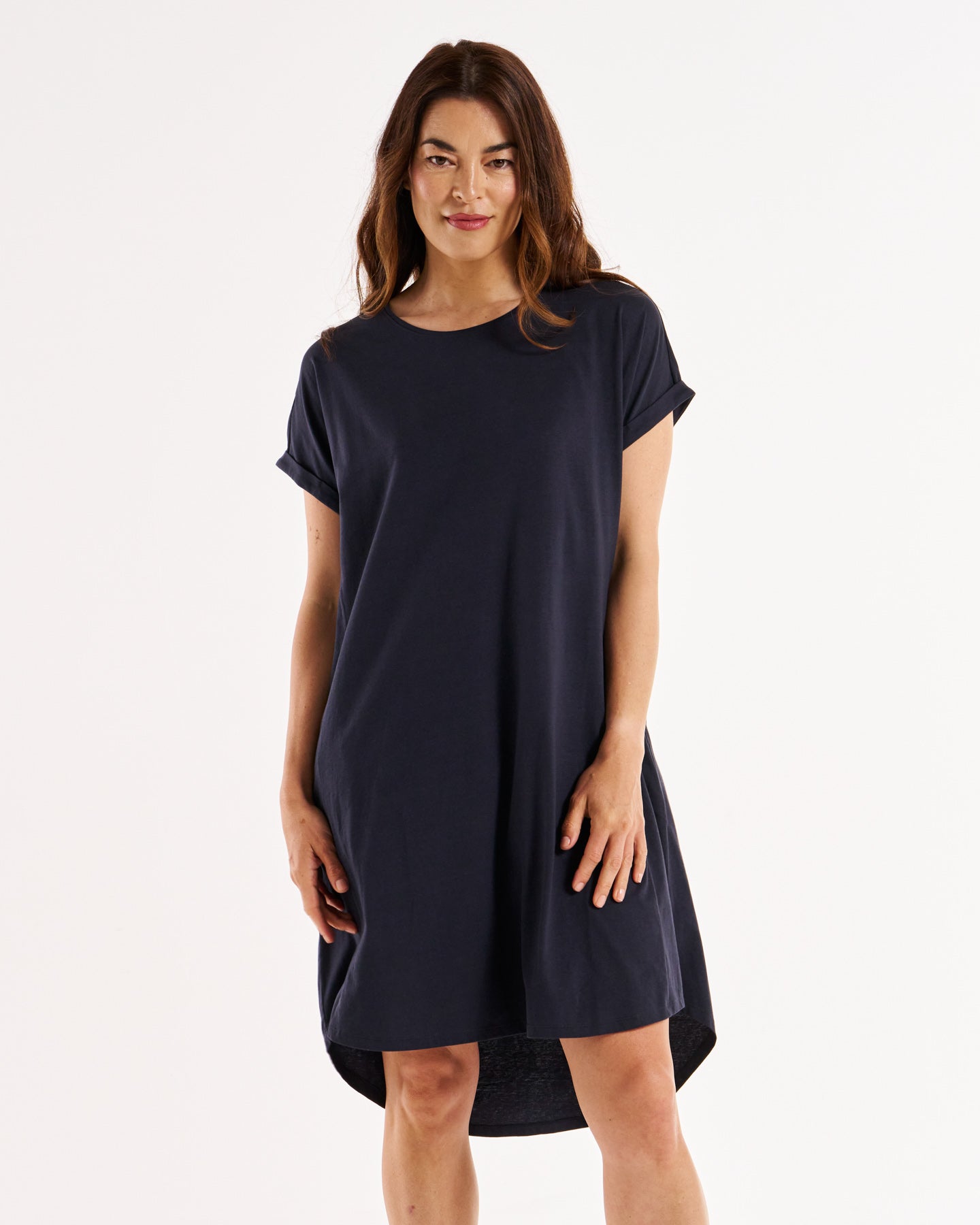 Maxine T-Shirt Dress - Coal-Dresses-Betty Basics-The Bay Room