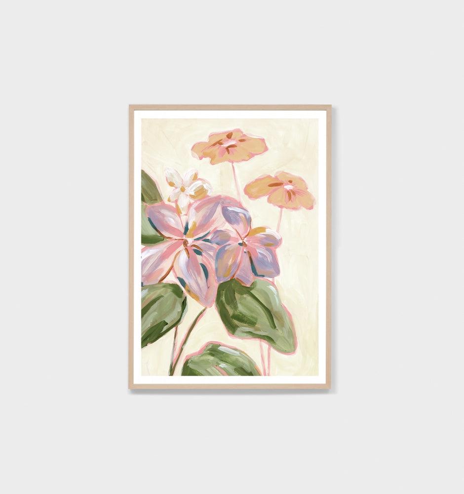 Meadow Blooms Pink 1 Glass Print 87x122cm-Wall Decor-Middle of Nowhere-The Bay Room