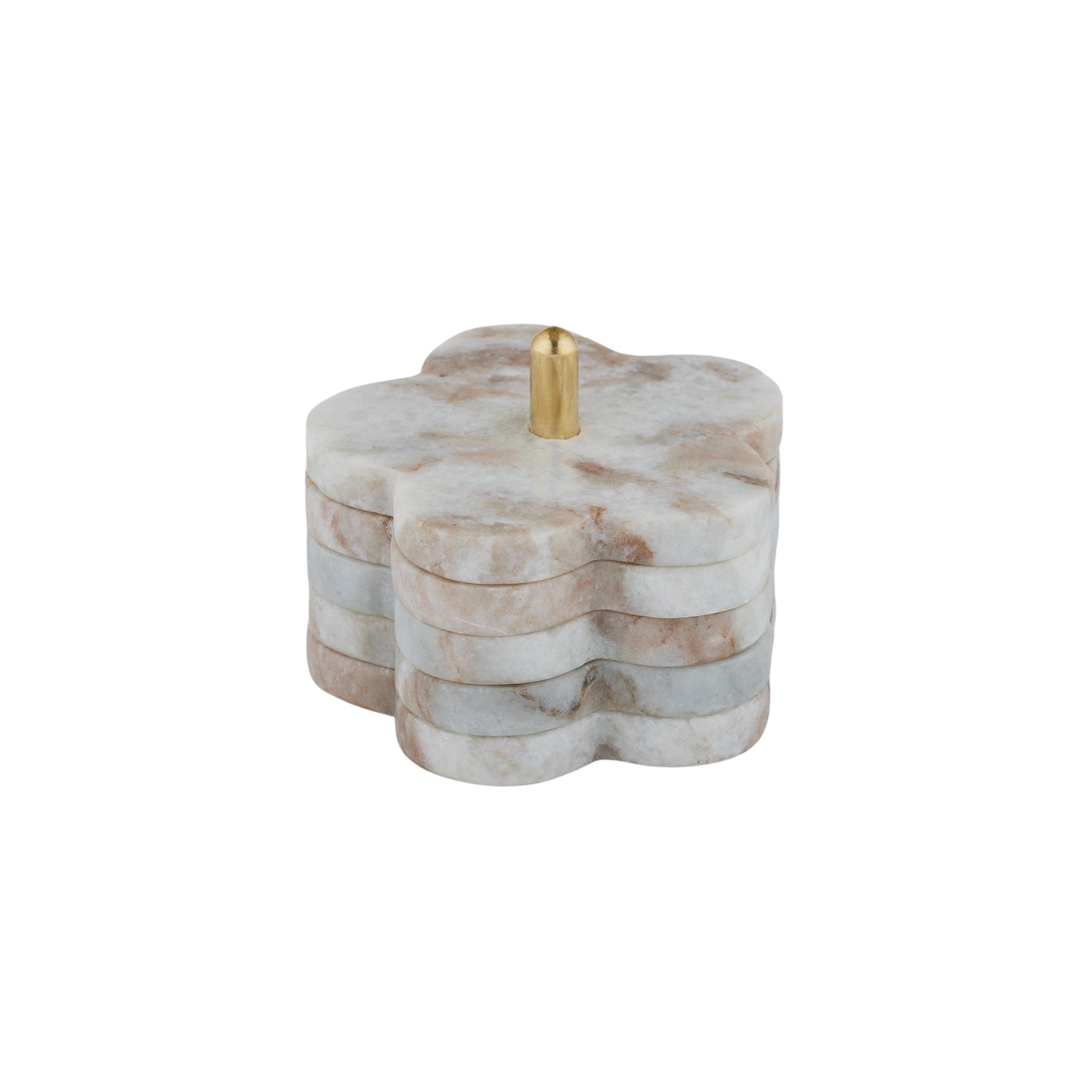 Mena Set/4 Marble Coasters with Stand 10x15cm-Dining & Entertaining-Coast To Coast Home-The Bay Room