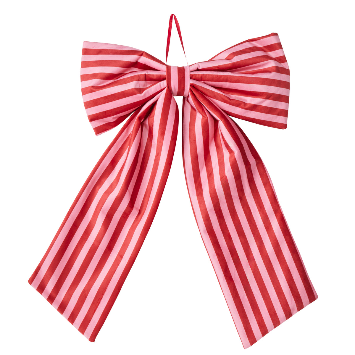 Merry Bengal Stripe Bow 60x100cm Red/Pink-Christmas-Coast To Coast Home-The Bay Room