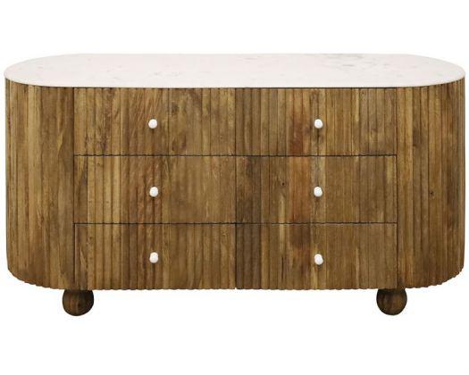 Metz Wood & Marble 6 Drawer Dresser-Furniture-Robert Mark-The Bay Room