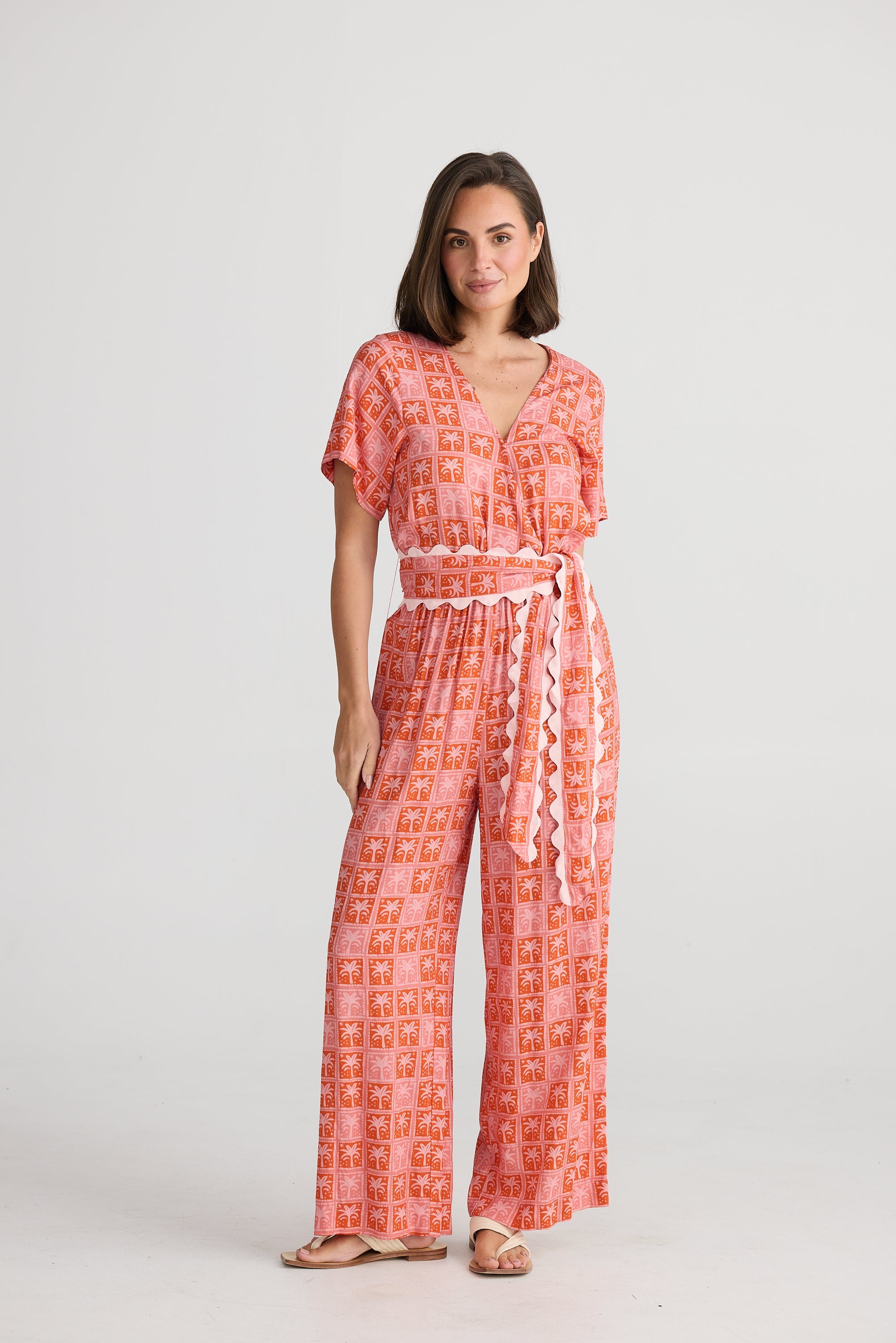 Midtown Jumpsuit - Disco Palm-Playsuits, Jumpsuits & Overalls-Holiday-The Bay Room