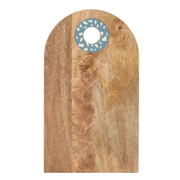 Mila Wood Serve Board 22x38cm Blue/Ivory-Dining & Entertaining-Coast To Coast Home-The Bay Room