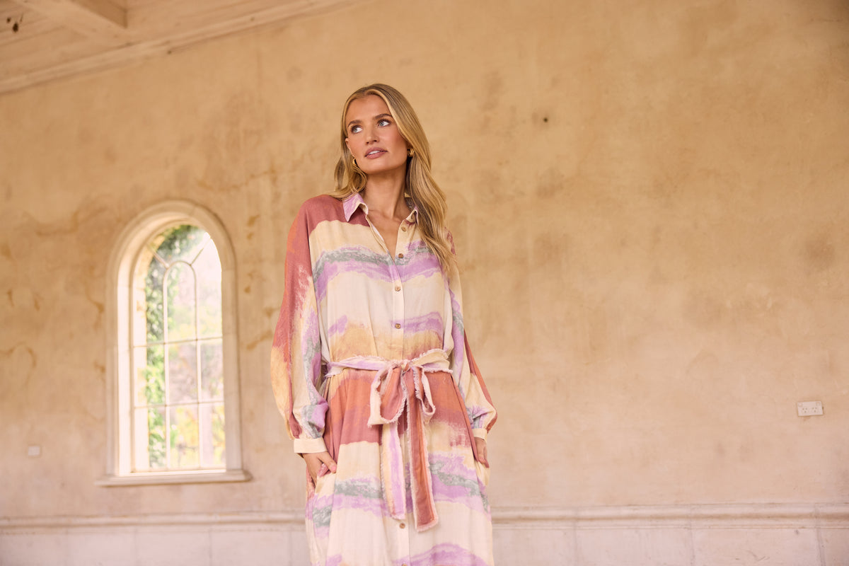 Milano Shirt Dress - Sand Dunes