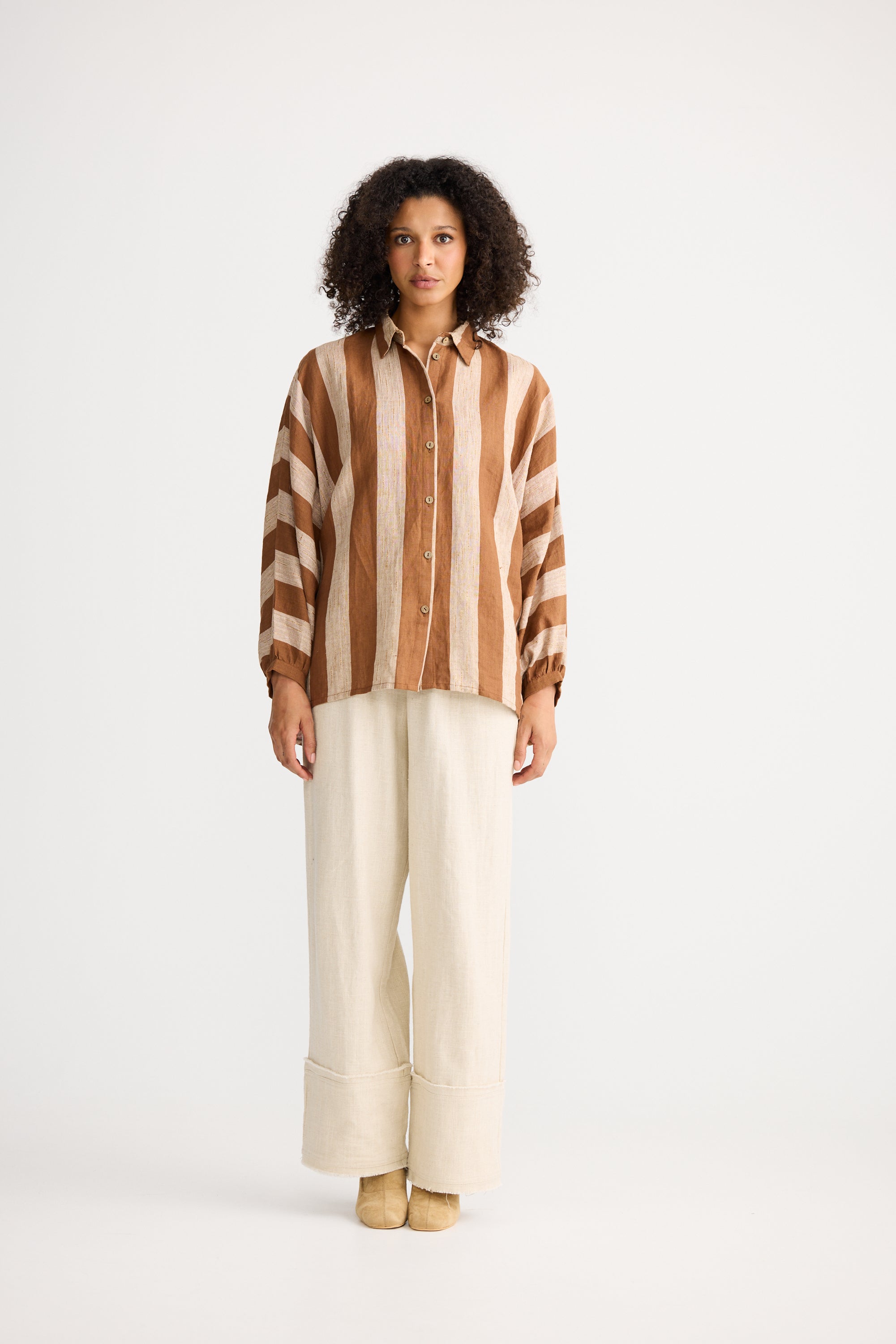Milano Shirt - Sienna Stripe-Tops-The Shanty Corporation-The Bay Room