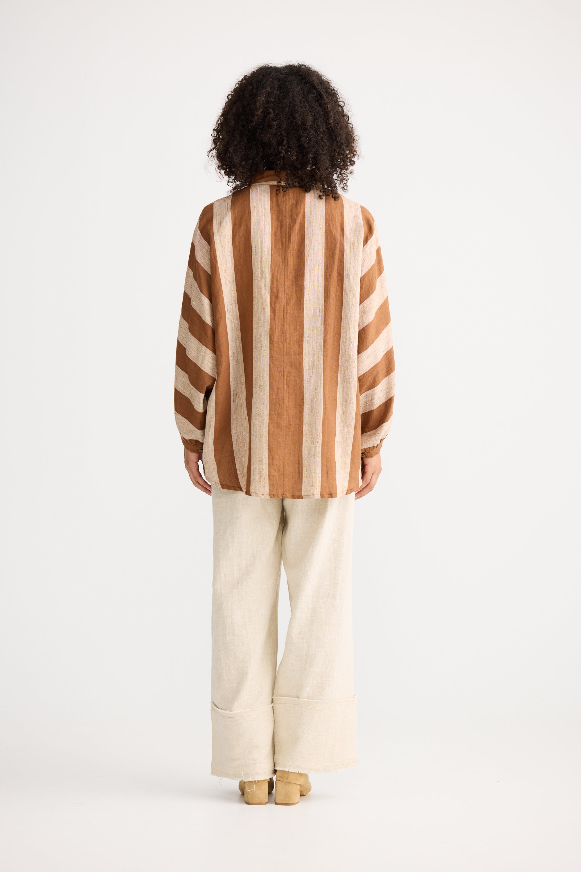 Milano Shirt - Sienna Stripe-Tops-The Shanty Corporation-The Bay Room