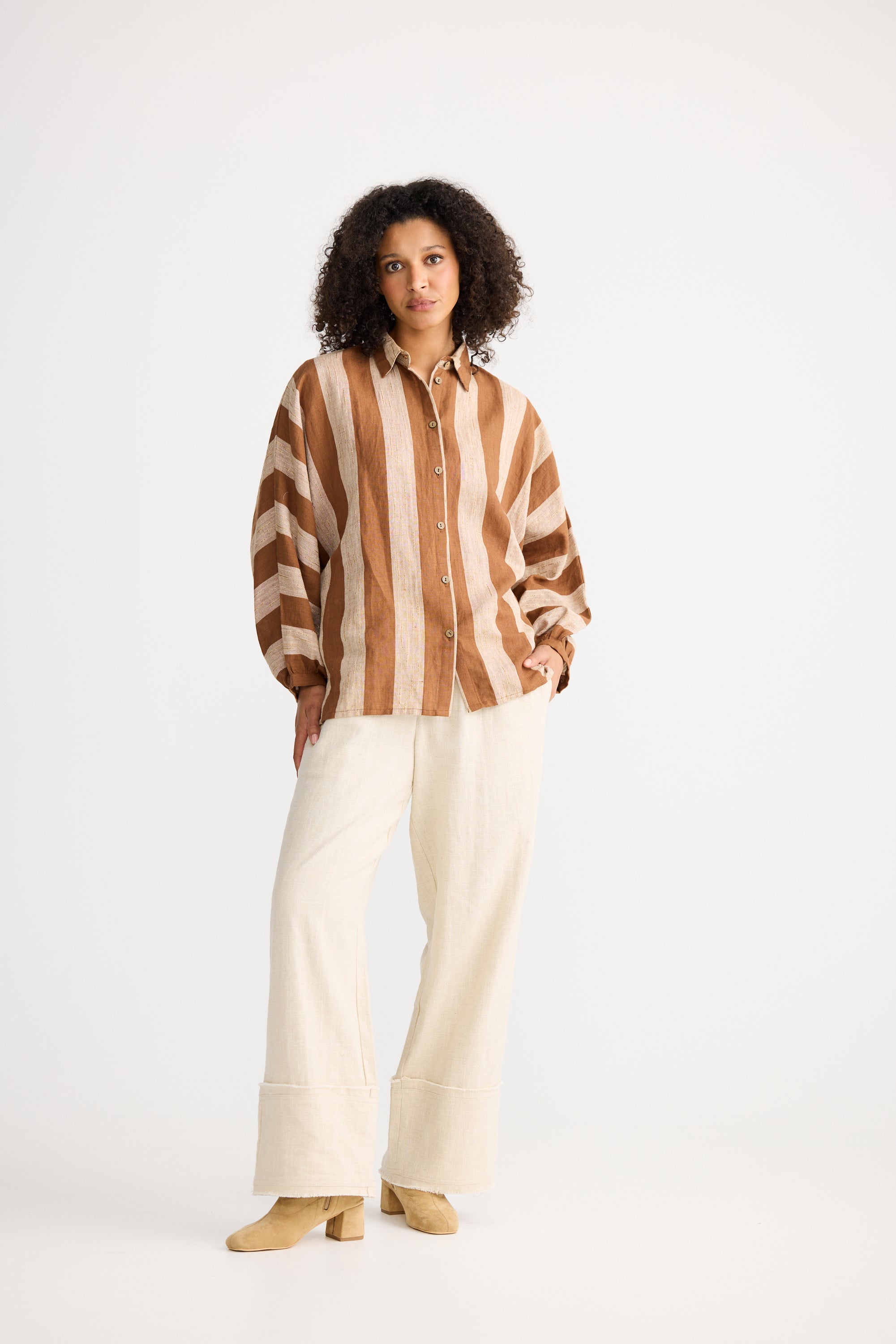 Milano Shirt - Sienna Stripe-Tops-The Shanty Corporation-The Bay Room