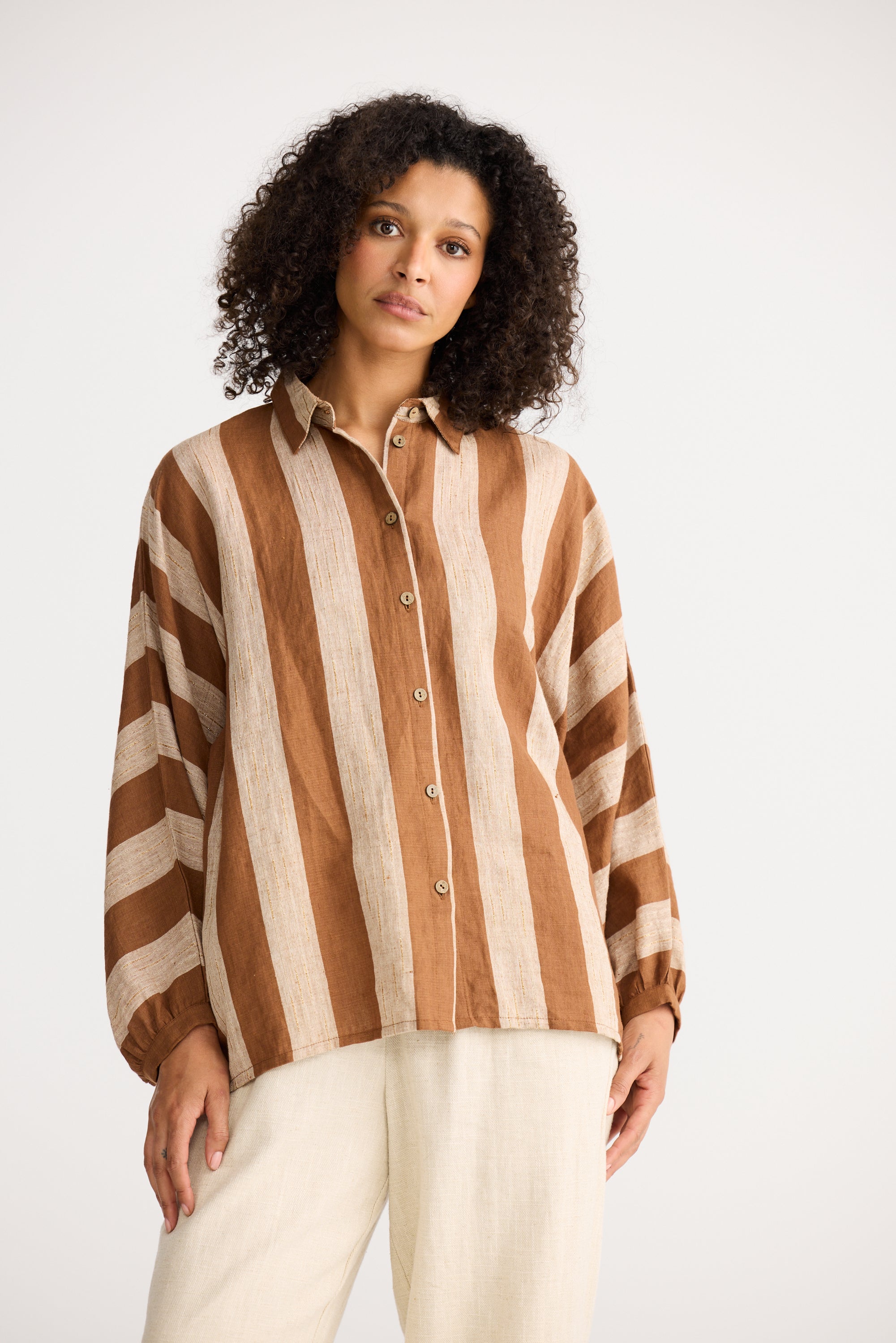Milano Shirt - Sienna Stripe-Tops-The Shanty Corporation-The Bay Room