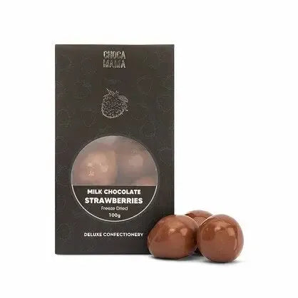 Milk Chocolate Freeze Dried Strawberries 100g-Gourmet Food & Drink-Chocamama-The Bay Room