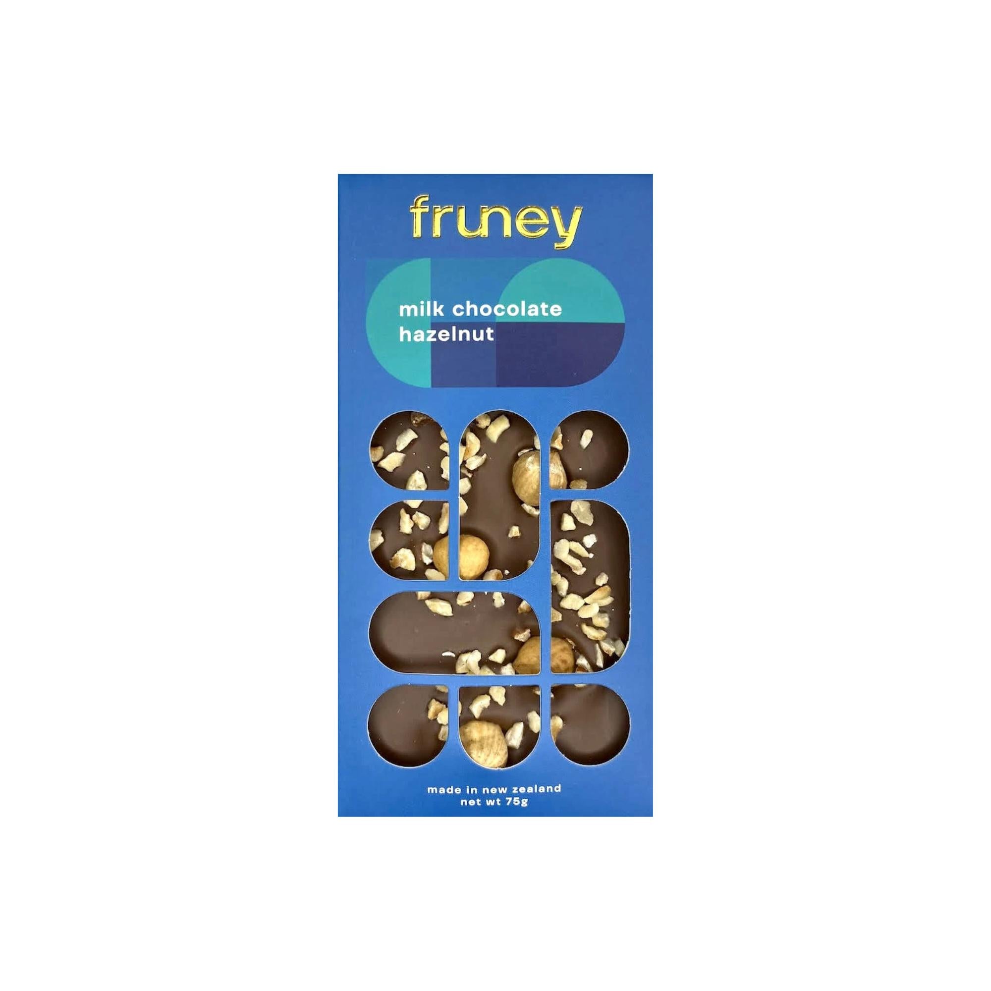Milk Chocolate & Hazelnut 75g-Gourmet Food & Drink-Fruney-The Bay Room