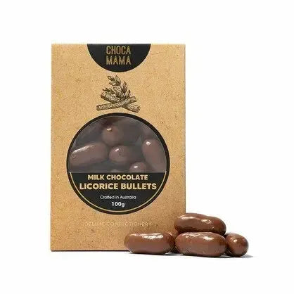 Milk Chocolate Licorice Bullets 100g-Gourmet Food & Drink-Chocamama-The Bay Room