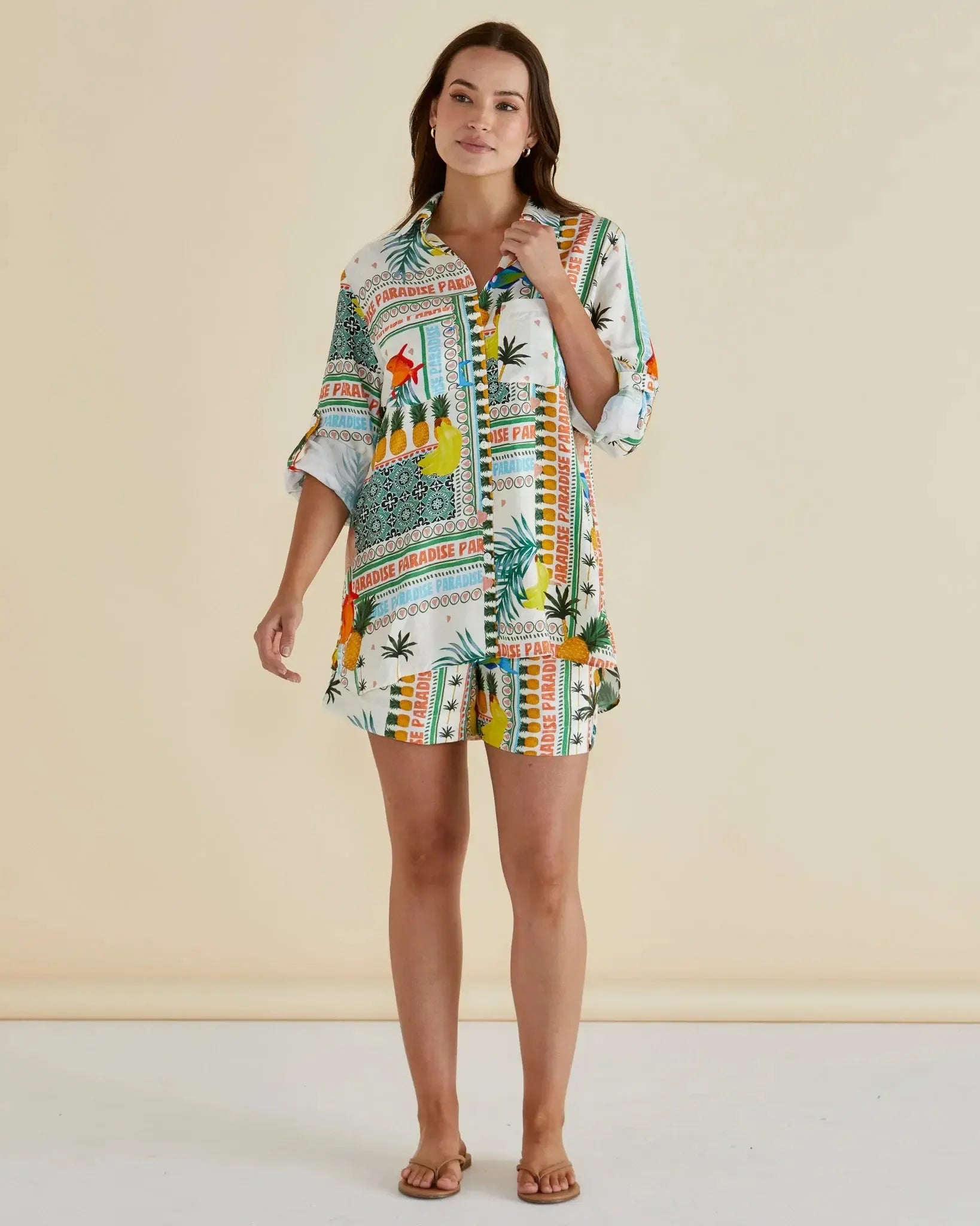 Mills Shirt - Paradise Print-Tops-Betty Basics-The Bay Room