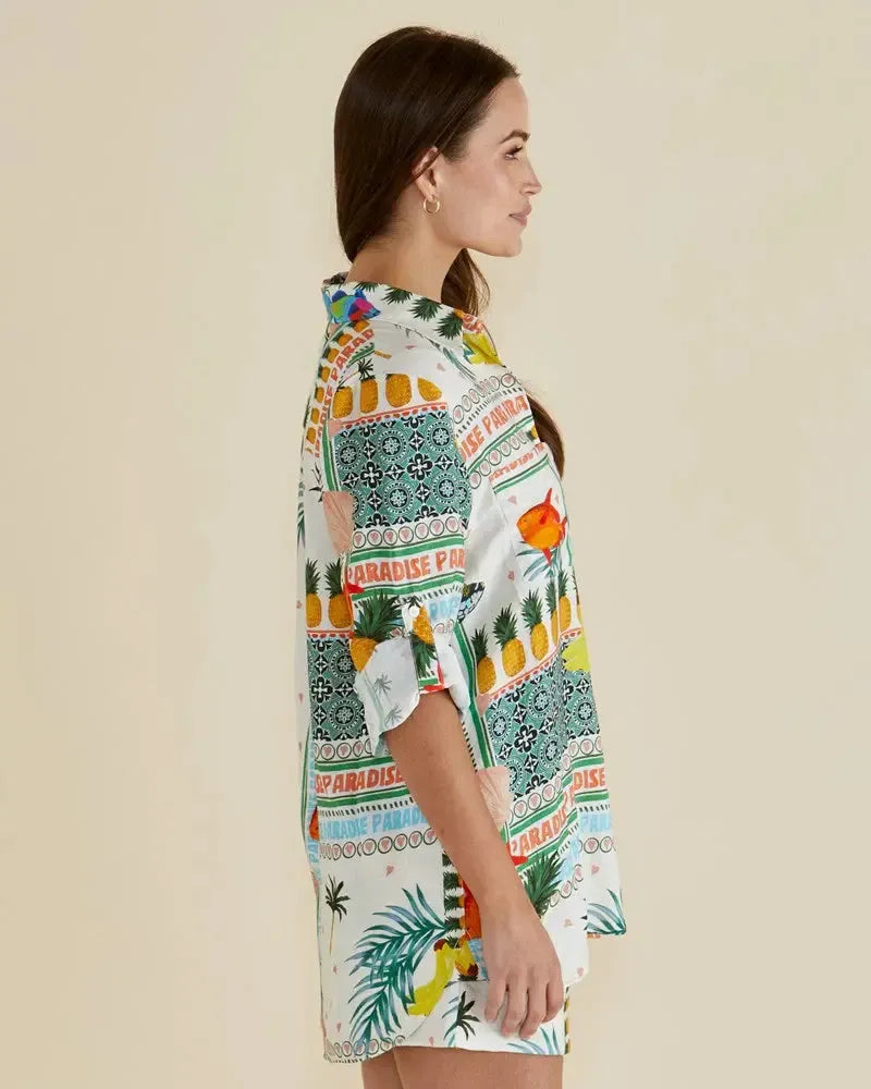 Mills Shirt - Paradise Print-Tops-Betty Basics-The Bay Room