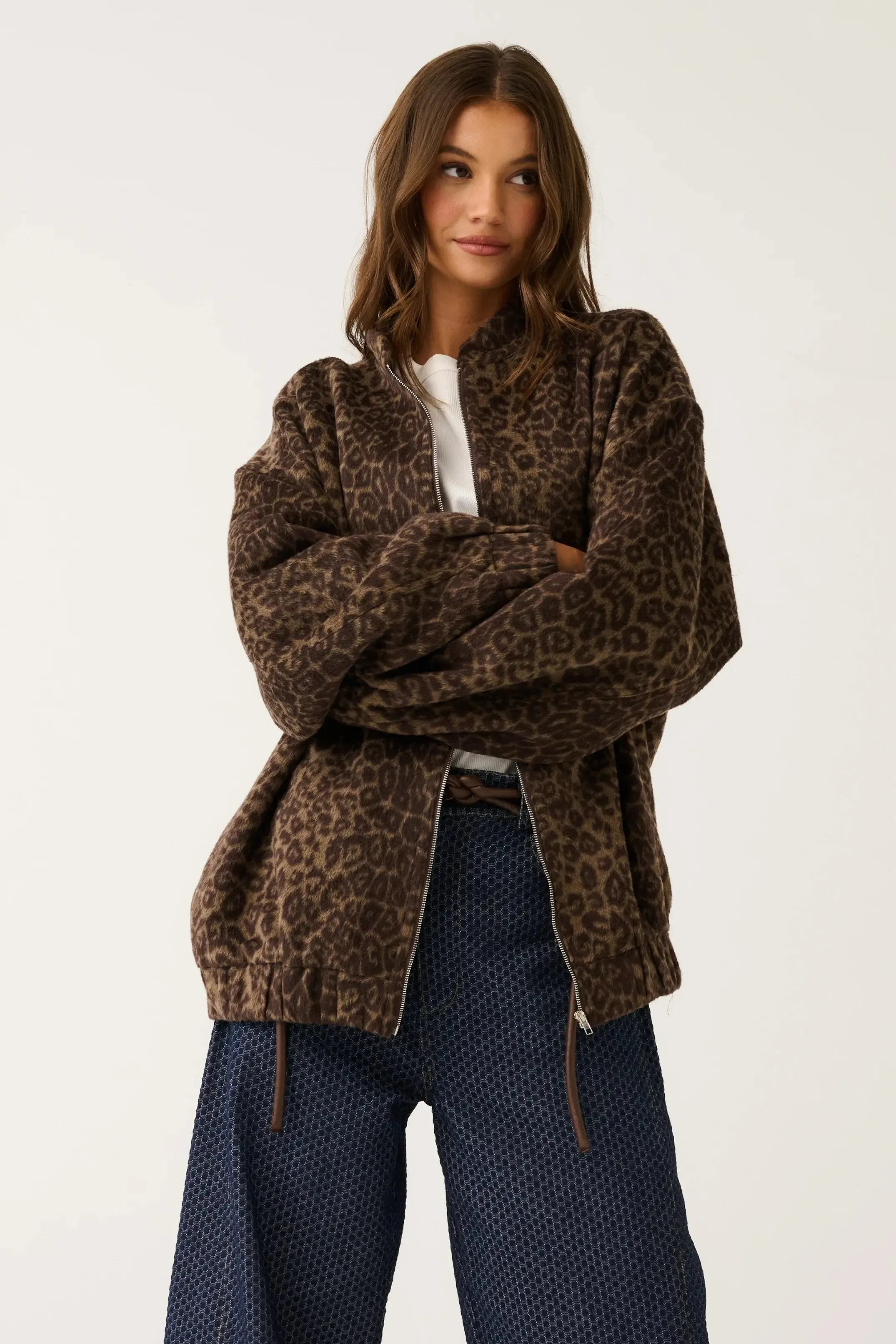 Milo Jacket - Brushed Leopard-Jackets, Coats & Vests-Cartel & Willow-The Bay Room