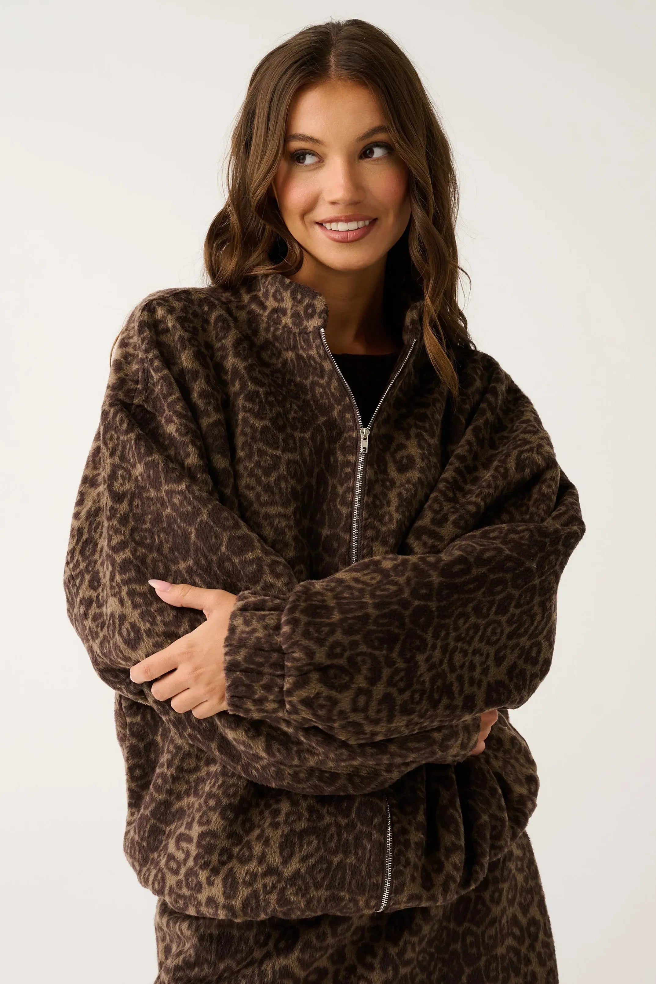 Milo Jacket - Brushed Leopard-Jackets, Coats & Vests-Cartel & Willow-The Bay Room