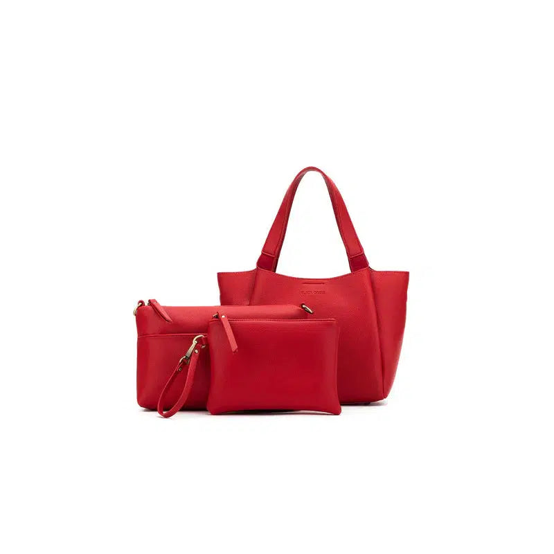 Mini Evelyn Red 3 Piece Hobo Tote-Bags & Clutches-Black Caviar Designs-The Bay Room