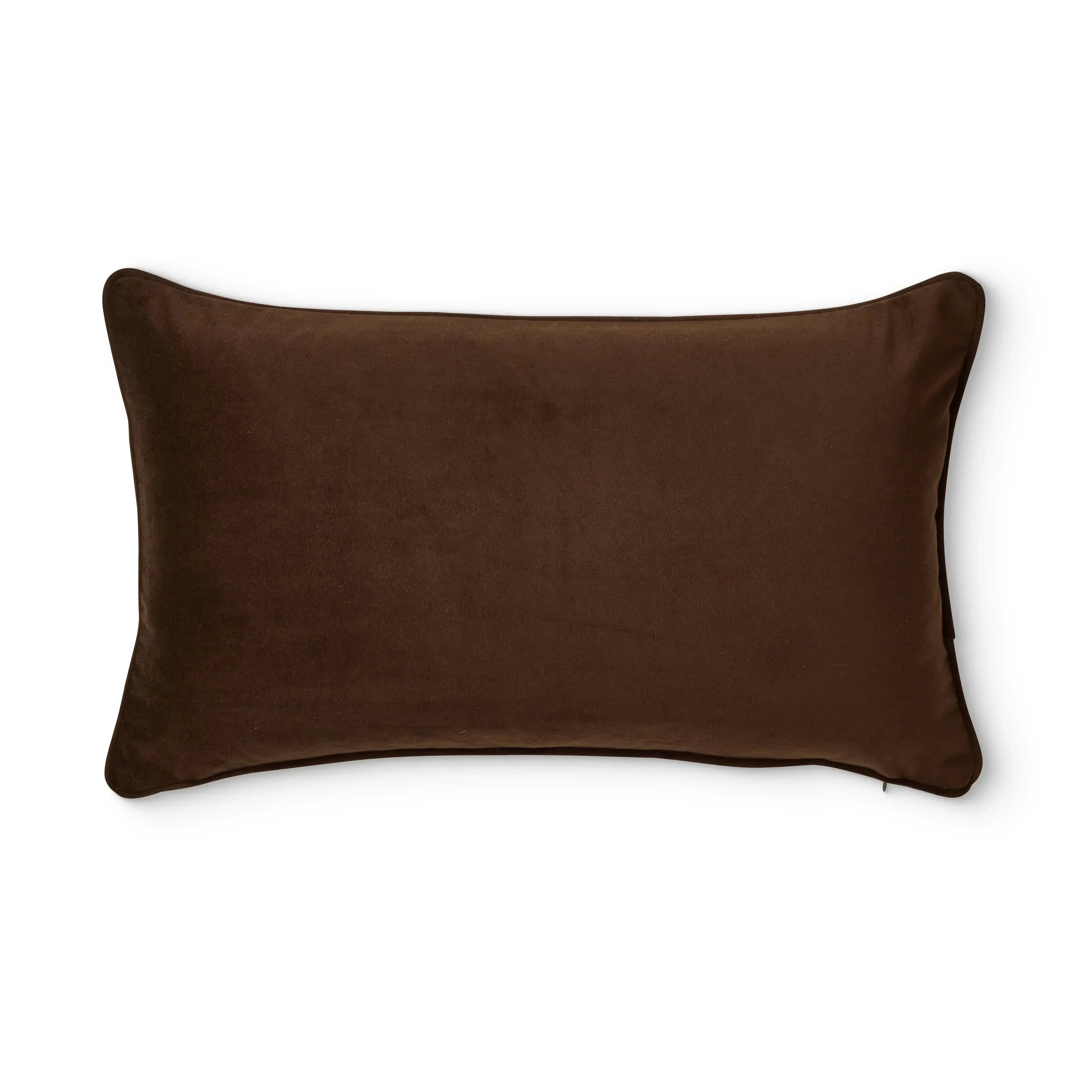 Mira Velvet Chocolate Cushion 30x50cm-Soft Furnishings-Madras Link-The Bay Room