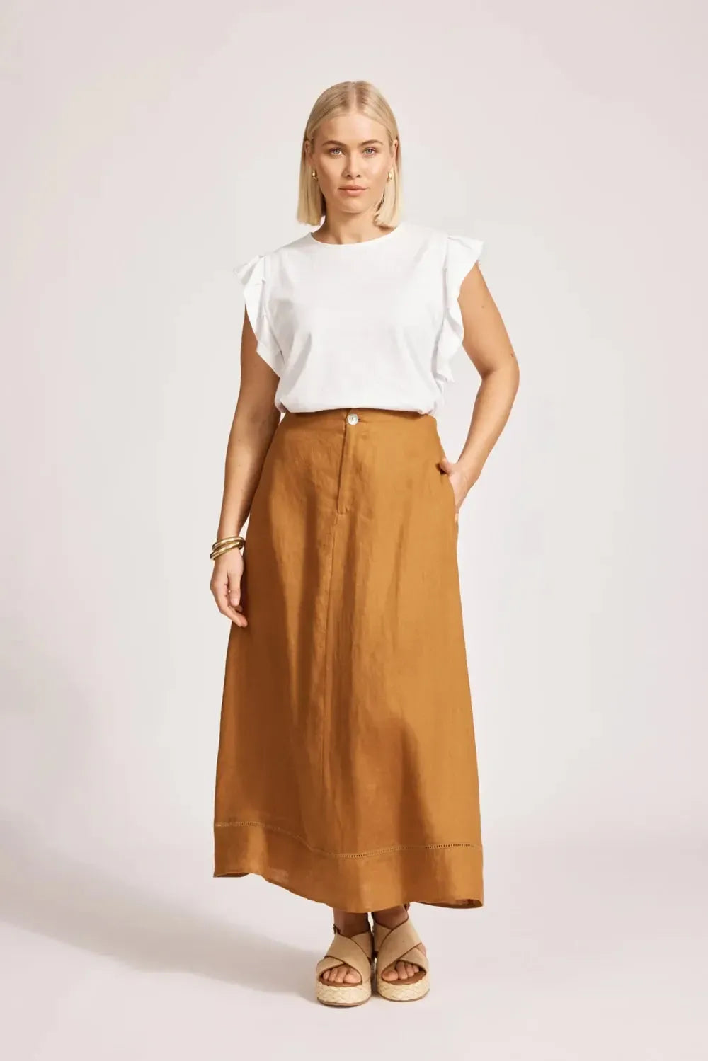 Miramar Maxi Skirt - Caramel-Eb & Ive-The Bay Room