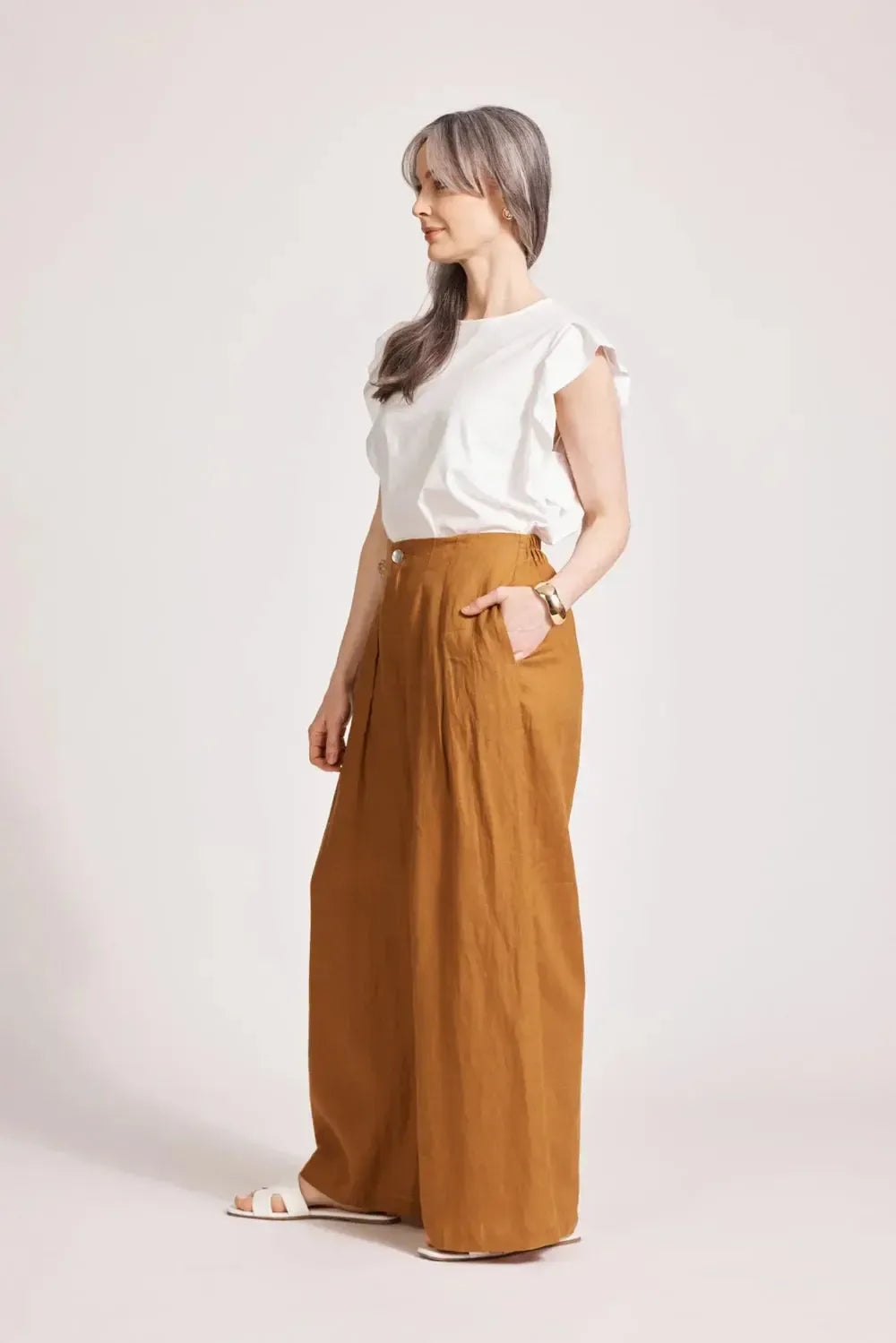 Miramar Palazzo Pant - Caramel-Eb & Ive-The Bay Room