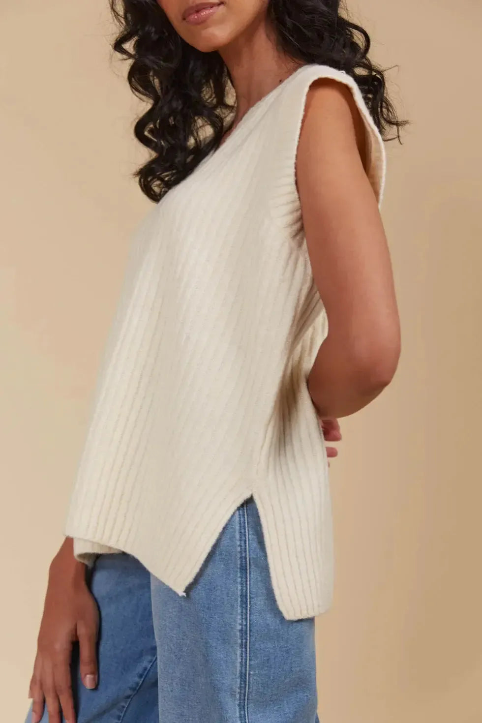 Miru Knit Vest - Canvas-Knitwear & Jumpers-Isle Of Mine-The Bay Room