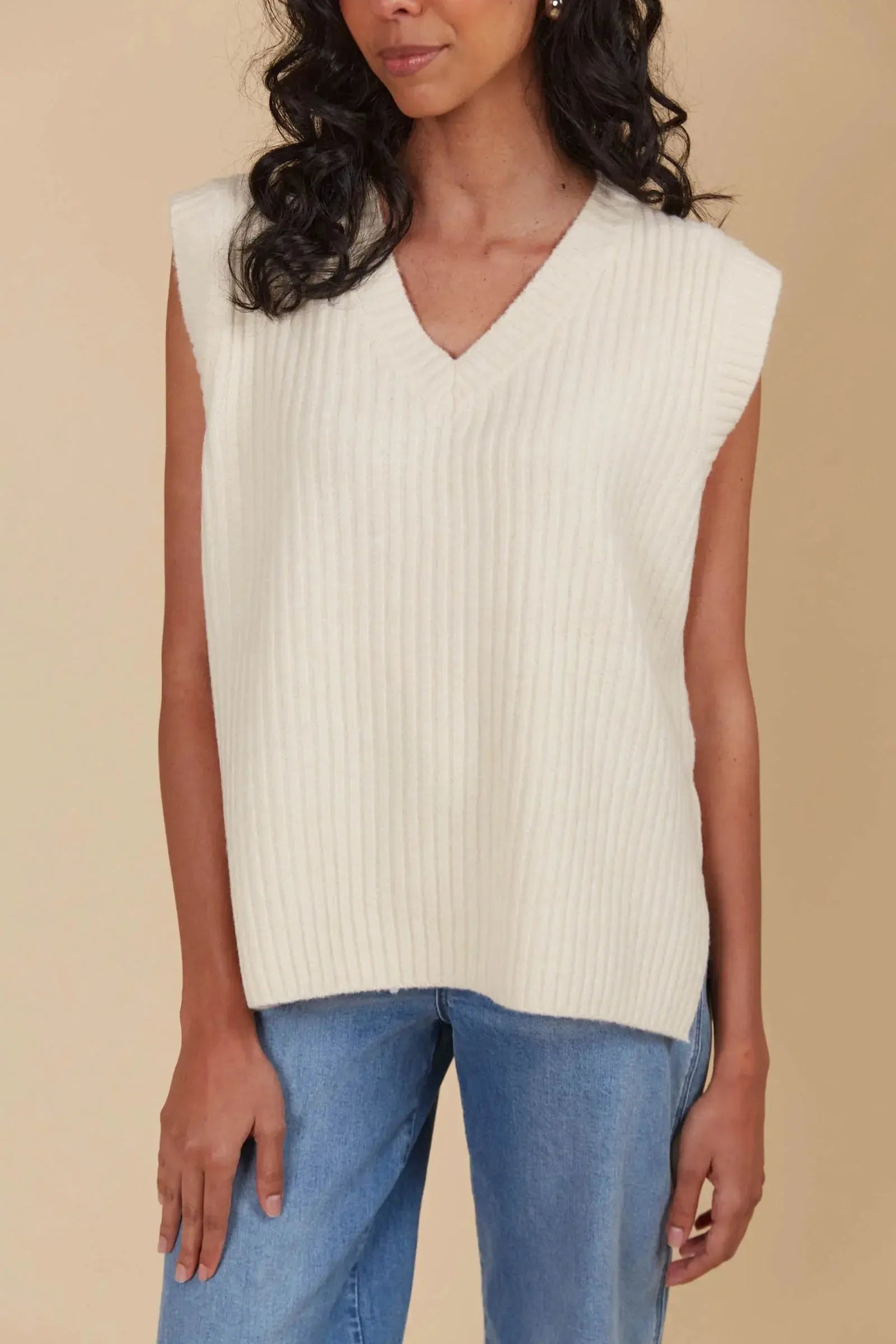 Miru Knit Vest - Canvas-Knitwear & Jumpers-Isle Of Mine-The Bay Room