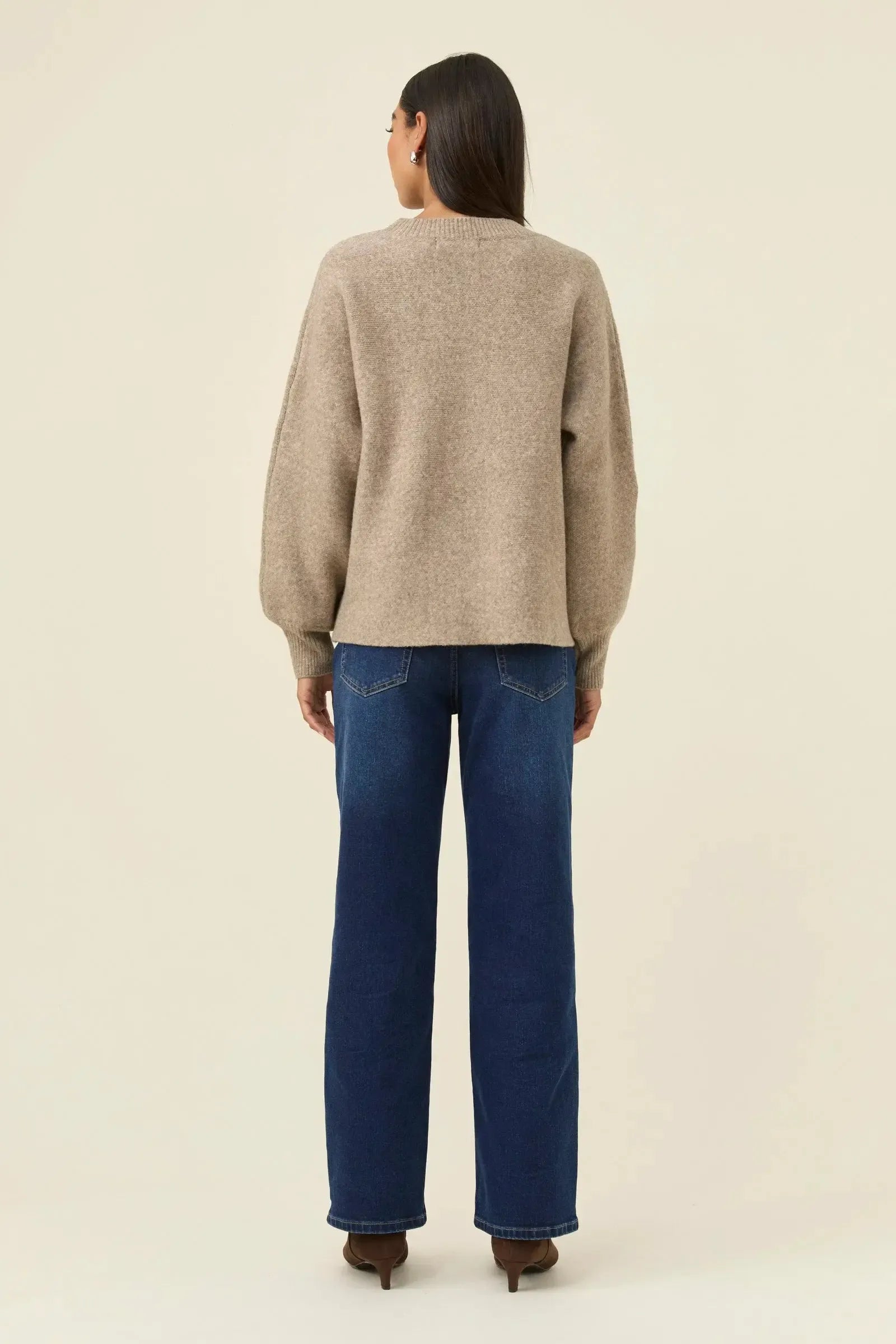 Miru Stitch Flower Jumper - Stone-Knitwear & Jumpers-Isle Of Mine-The Bay Room