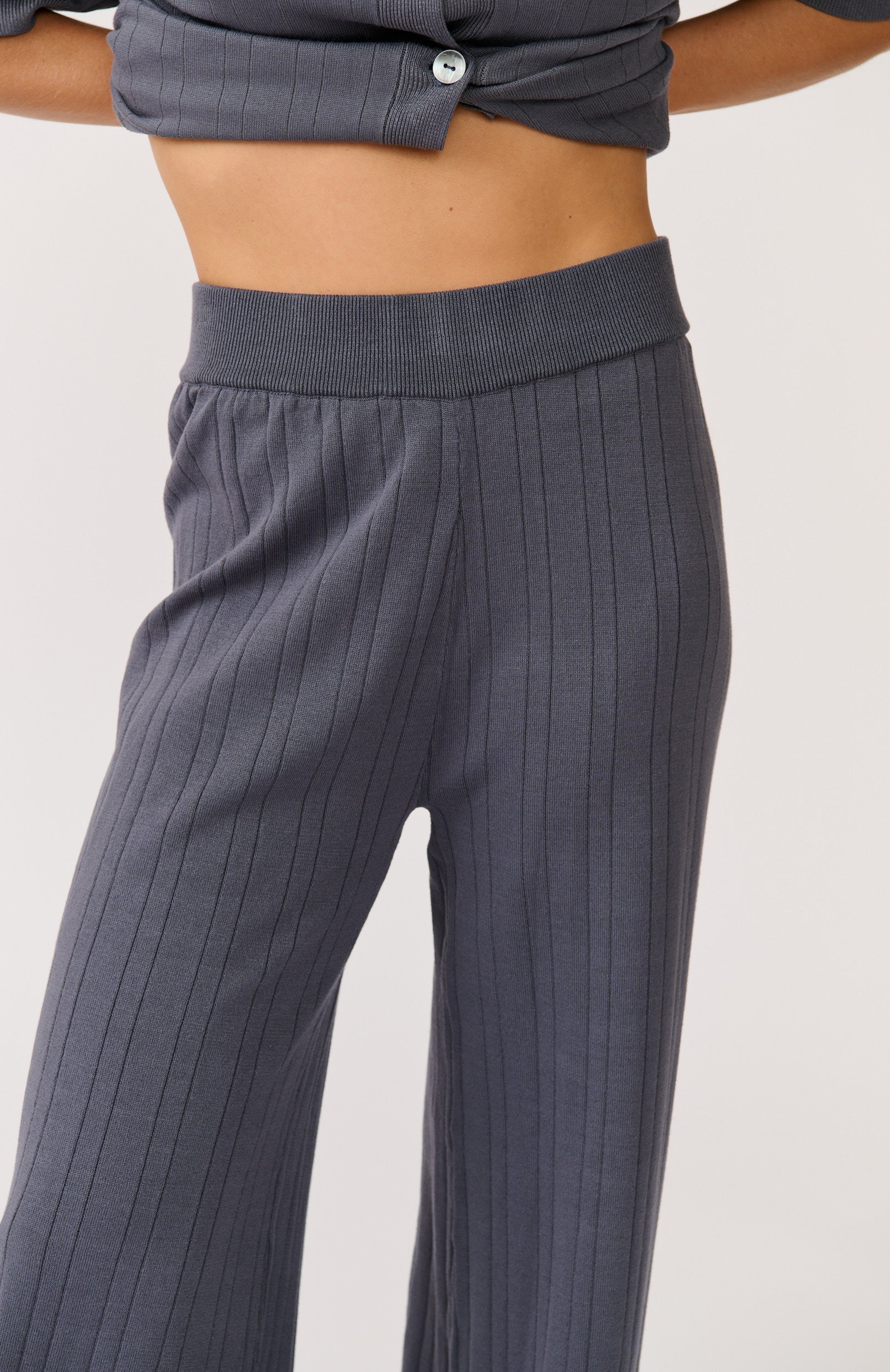 Molly Knit Pant - Slate Knit-Pants-Cartel & Willow-The Bay Room