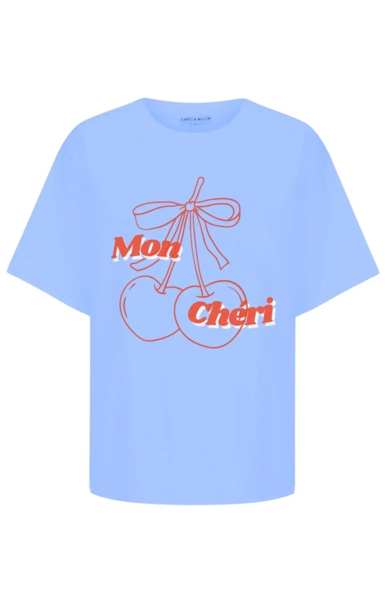 Mon Cheri - Vintage Wash Cornflour Blue/Red-Tops-Cartel & Willow-The Bay Room