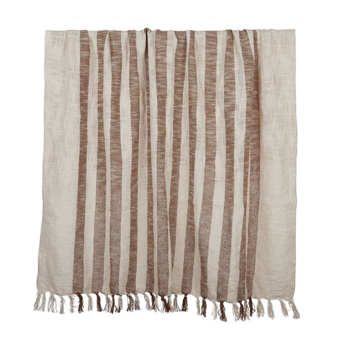 Montauk Cotton Throw 125x 150cm Cocoa-Soft Furnishings-Coast To Coast Home-The Bay Room