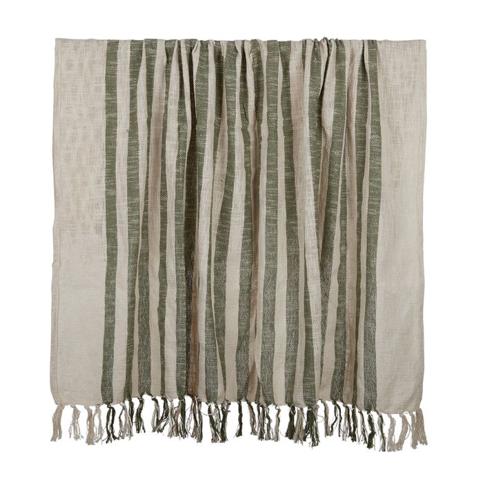 Montauk Cotton Throw 125x 150cm Olive-Soft Furnishings-Coast To Coast Home-The Bay Room