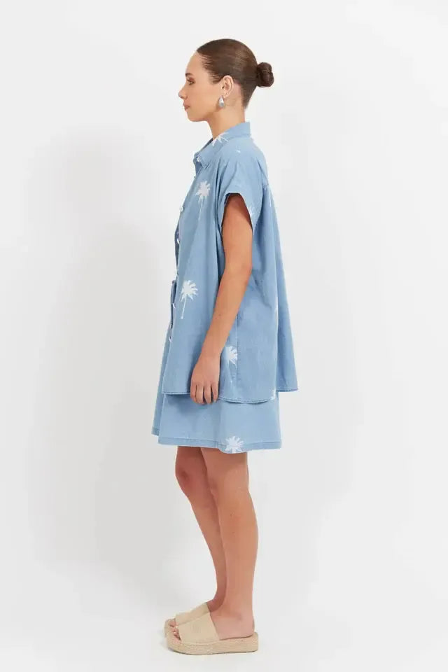 Montego Denim Shirt - Safira-Tops-Haven-The Bay Room