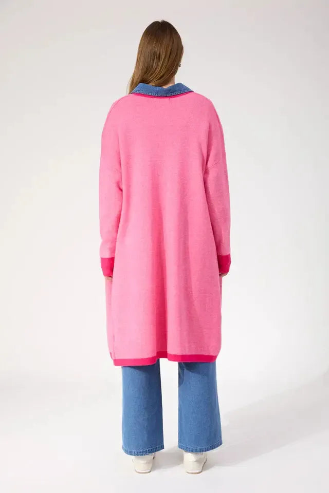 Monterosa Cardigan - Hot Pink-Knitwear & Jumpers-Haven-The Bay Room