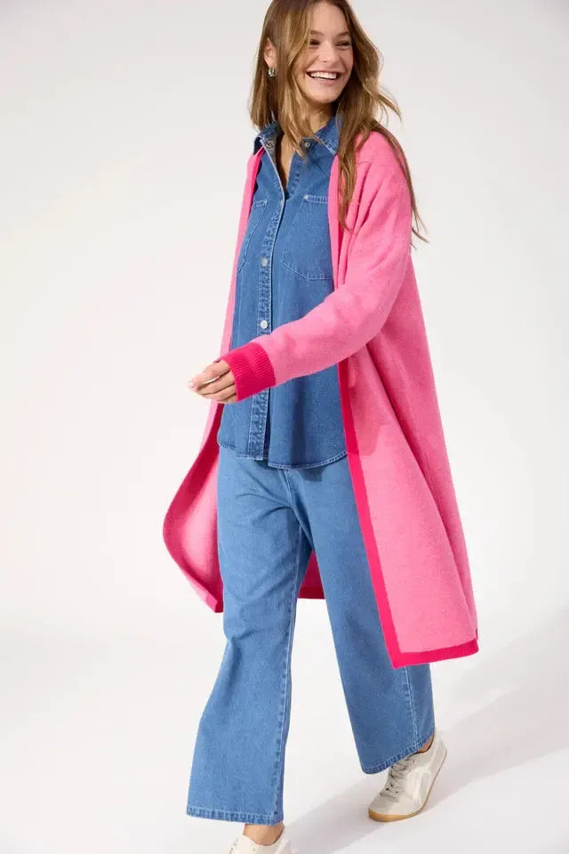 Monterosa Cardigan - Hot Pink-Knitwear & Jumpers-Haven-The Bay Room