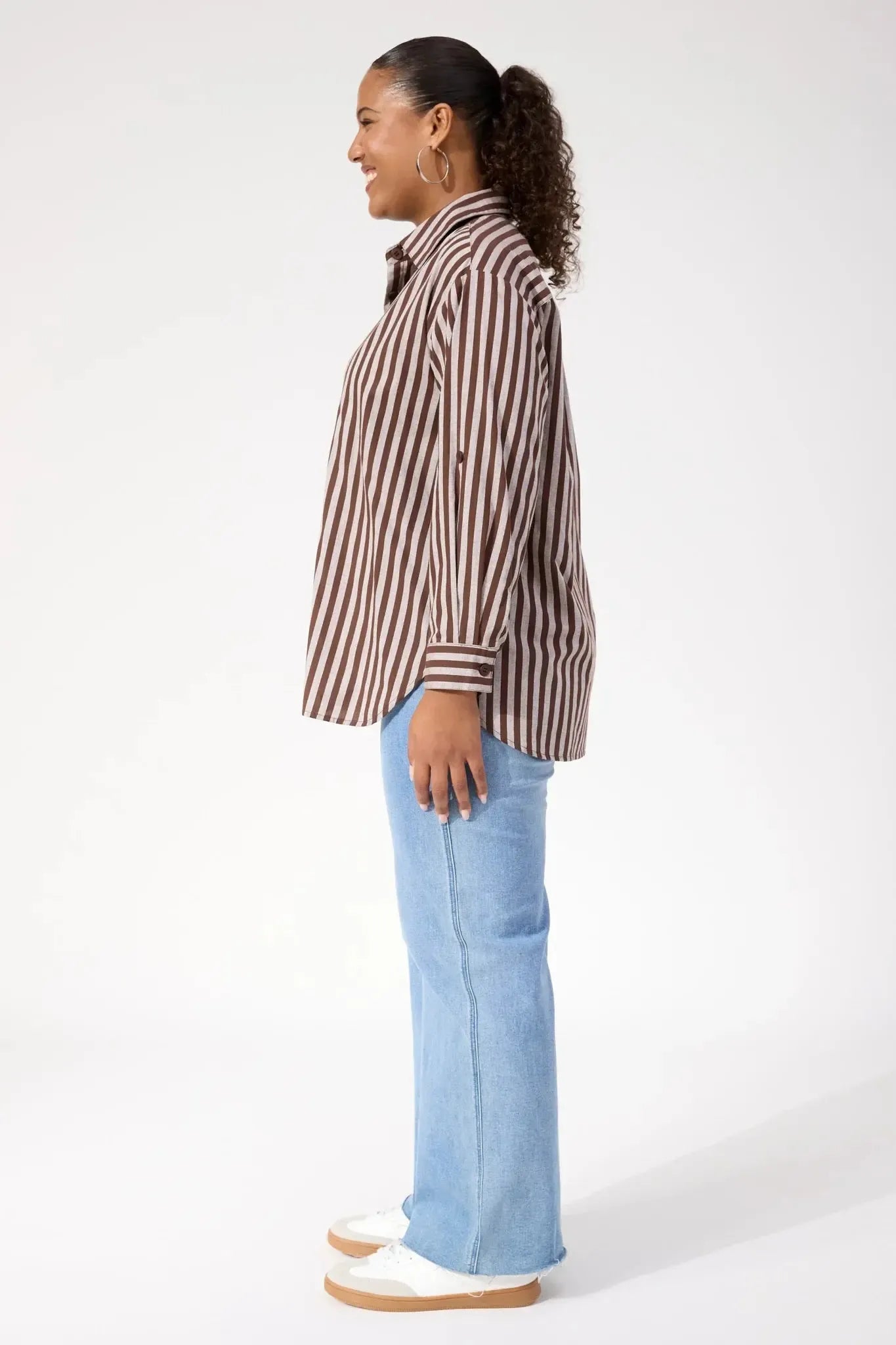 Monterosa Stripe Shirt - Brown-Tops-Haven-The Bay Room