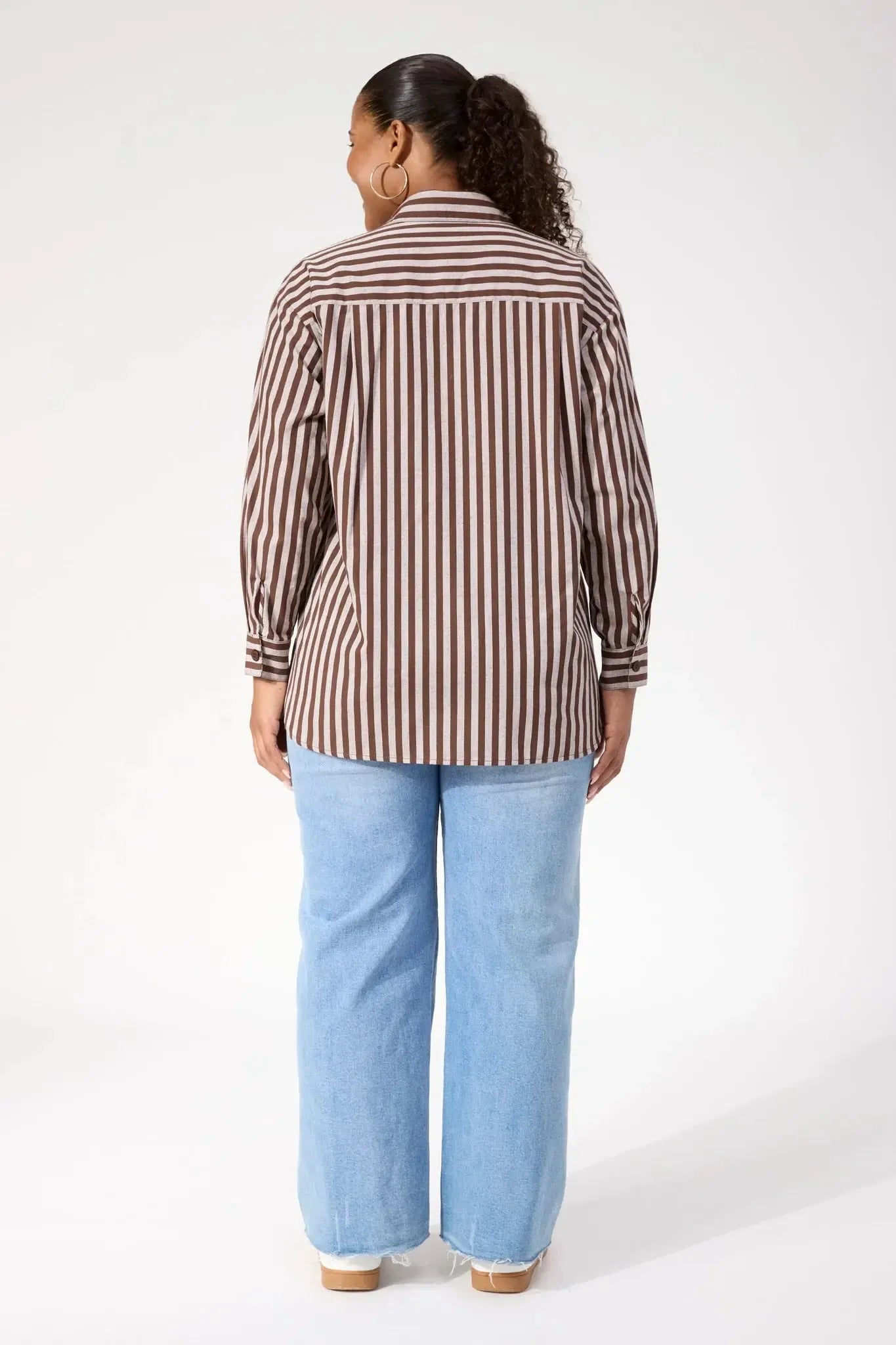 Monterosa Stripe Shirt - Brown-Tops-Haven-The Bay Room