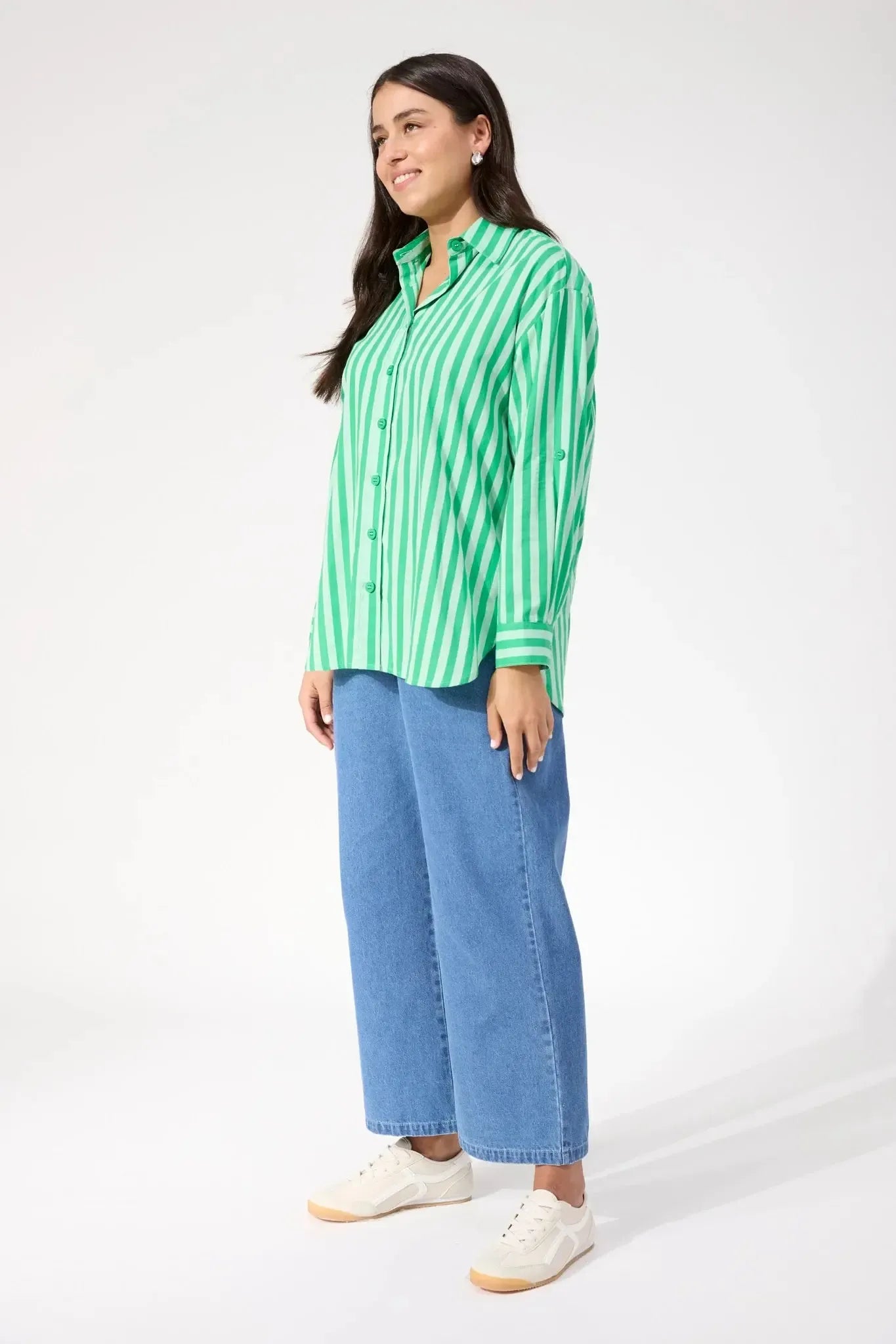 Monterosa Stripe Shirt - Green-Tops-Haven-The Bay Room