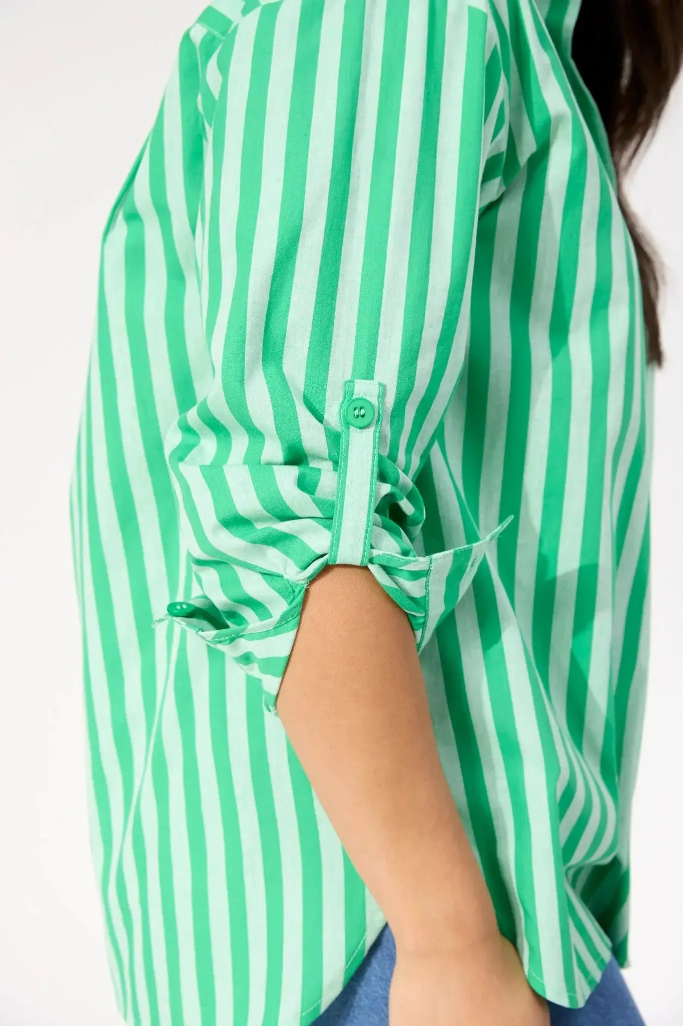 Monterosa Stripe Shirt - Green-Tops-Haven-The Bay Room