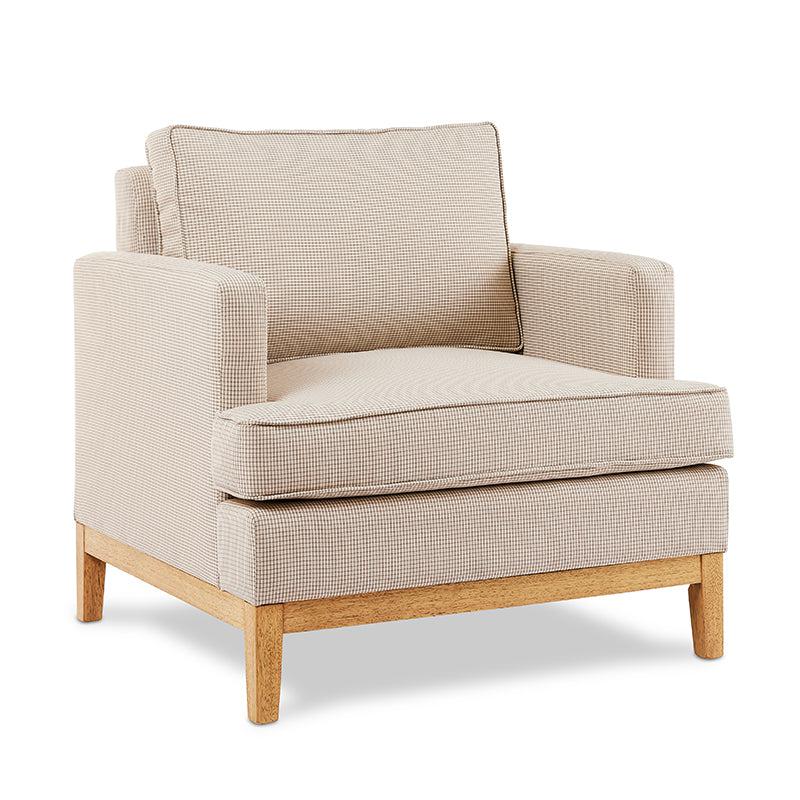 Morris Coffee Check Occasional Chair-Furniture-Madras Link-The Bay Room
