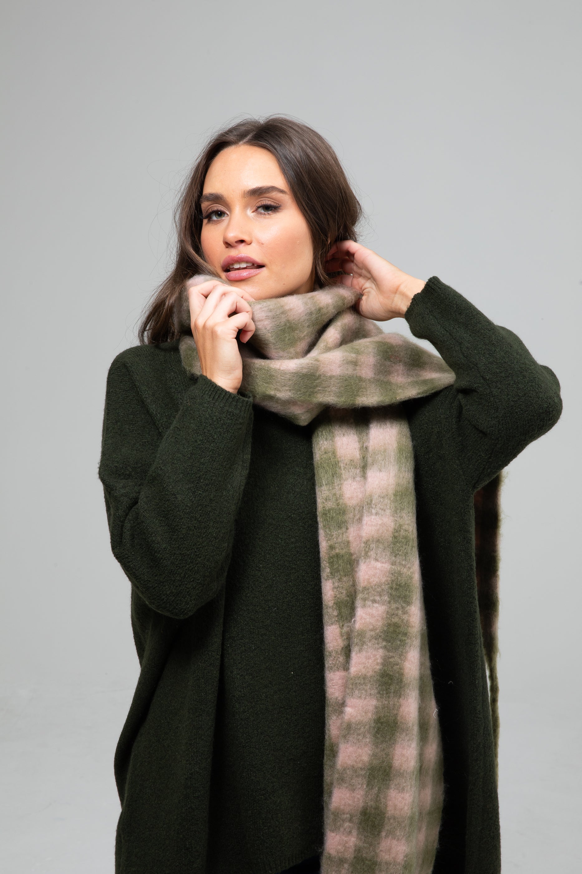 Morrisy Scarf - Pink/Green-Scarves, Belts & Gloves-Holiday-The Bay Room