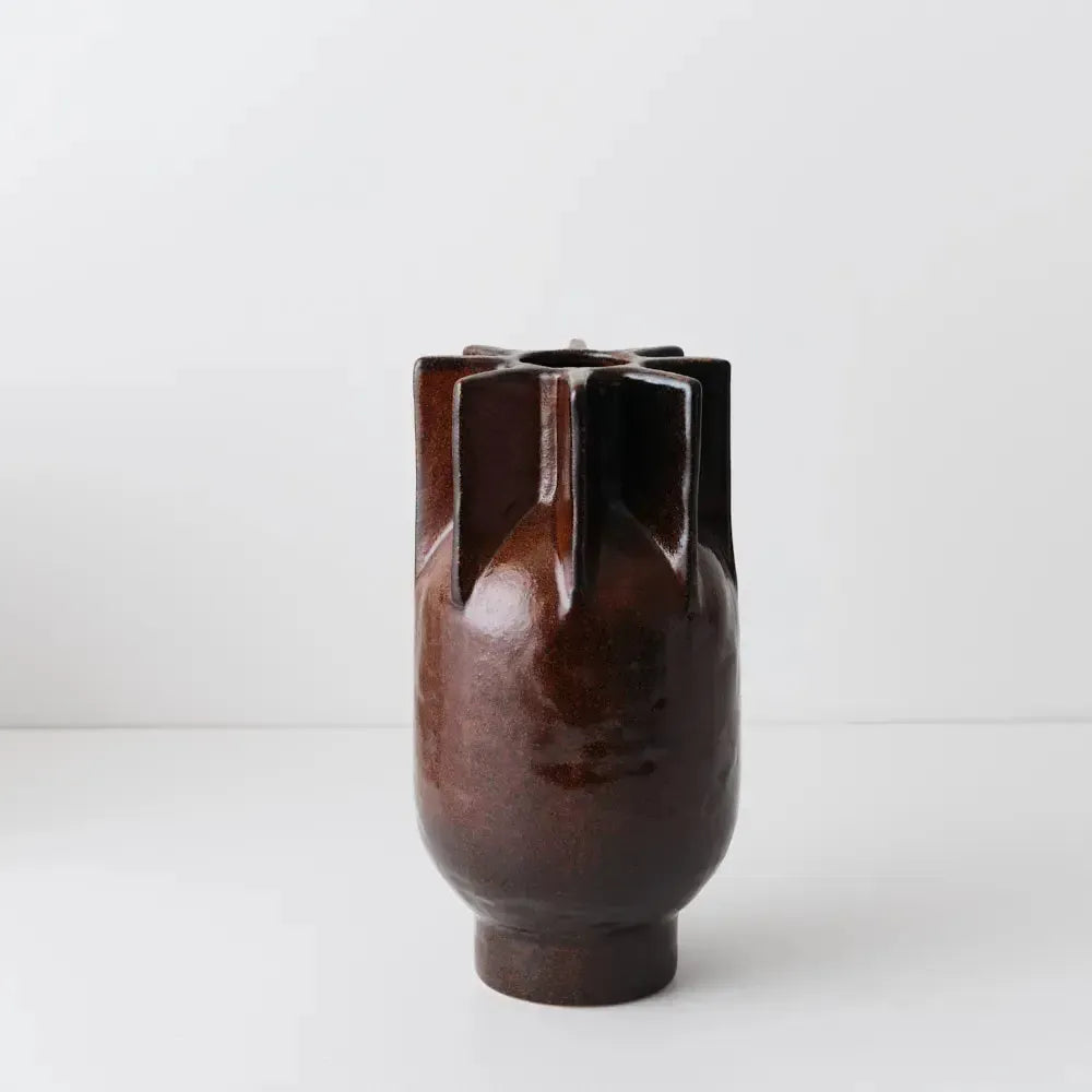Motala Vase Chocolate Brown 16x30cm-Pots, Planters & Vases-Floral Interiors-The Bay Room