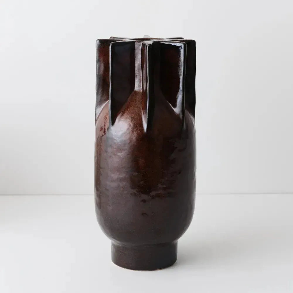 Motala Vase Chocolate Brown 19x40cm-Pots, Planters & Vases-Floral Interiors-The Bay Room