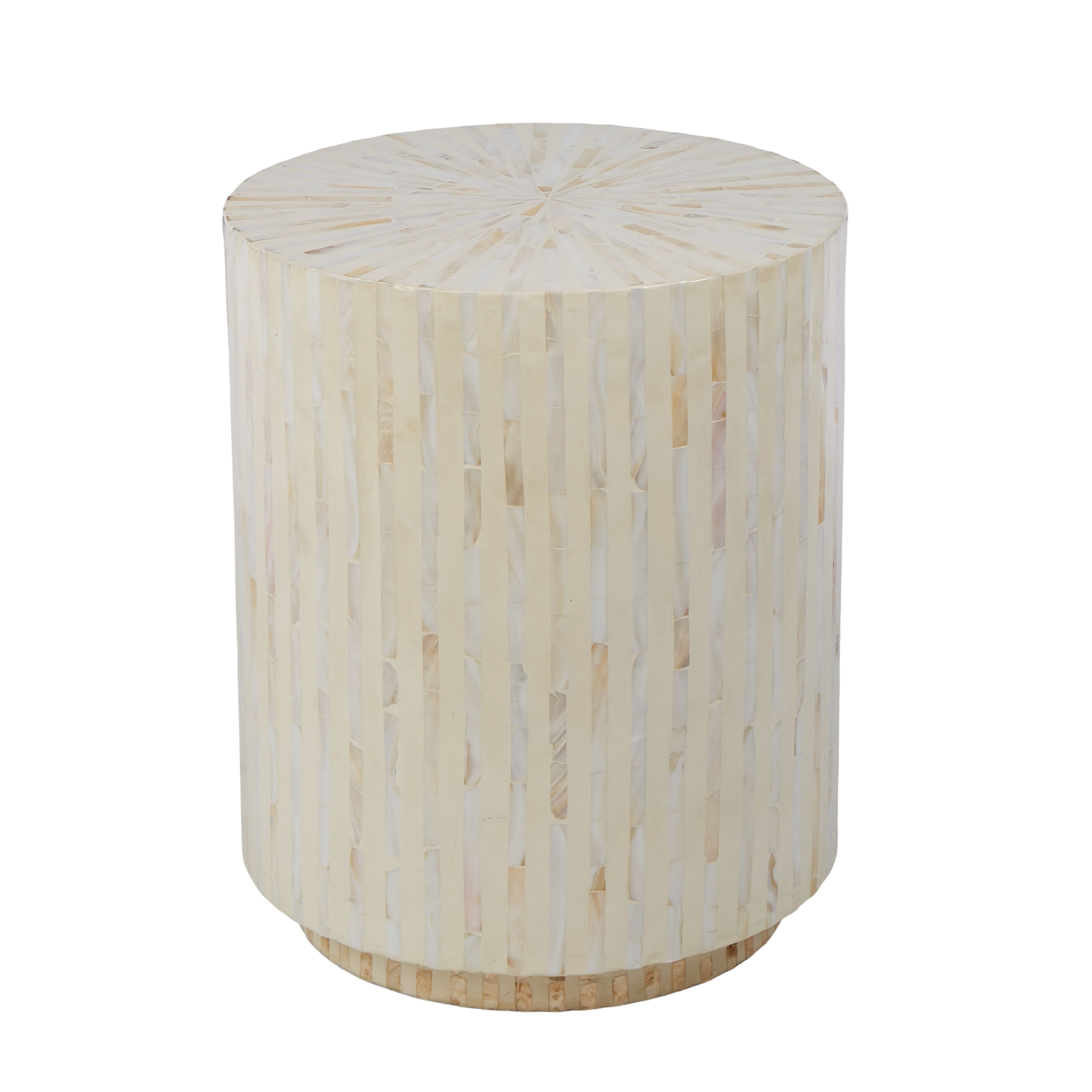 Mother of pearl accent outlet table