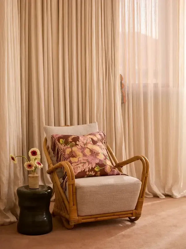 Mountain Floral Cocoa 50cm Cushion-Soft Furnishings-Bonnie & Neil-The Bay Room